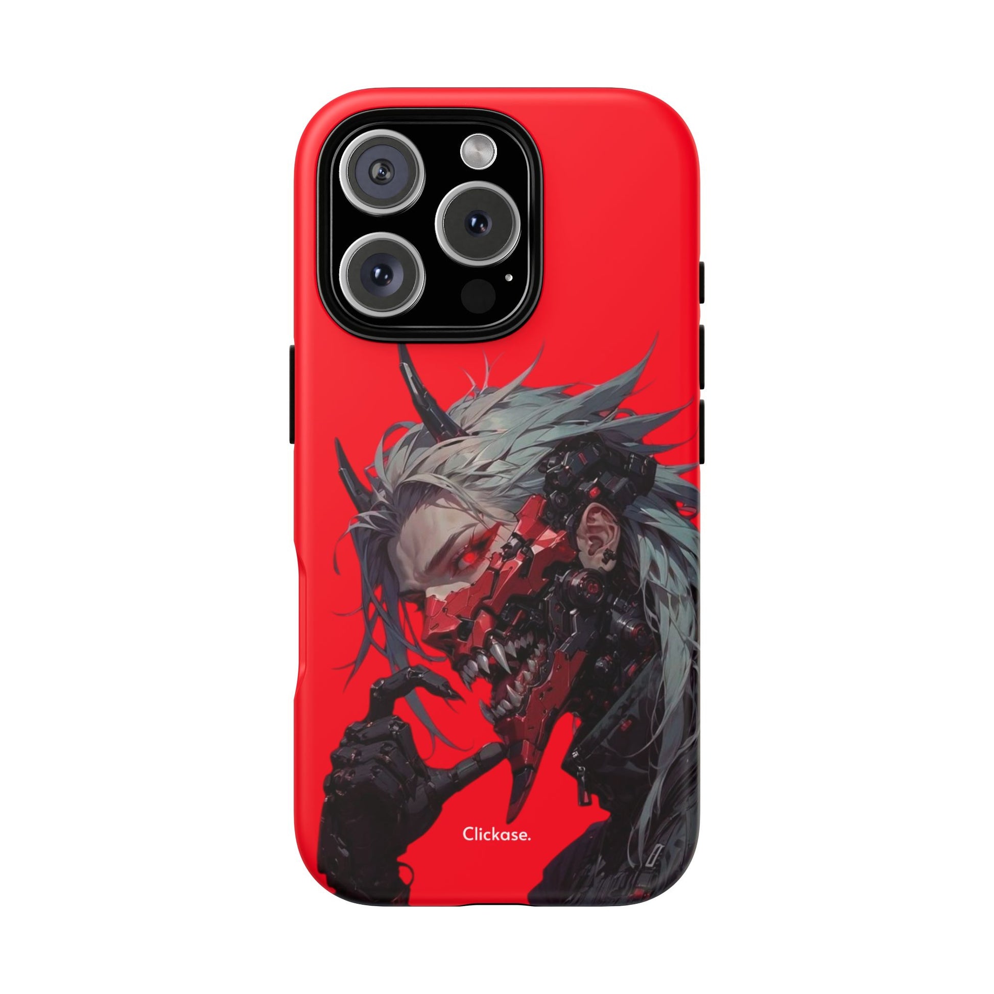 Demon Core Awakening – Futuristic Oni Cyborg Tough Phone Case by