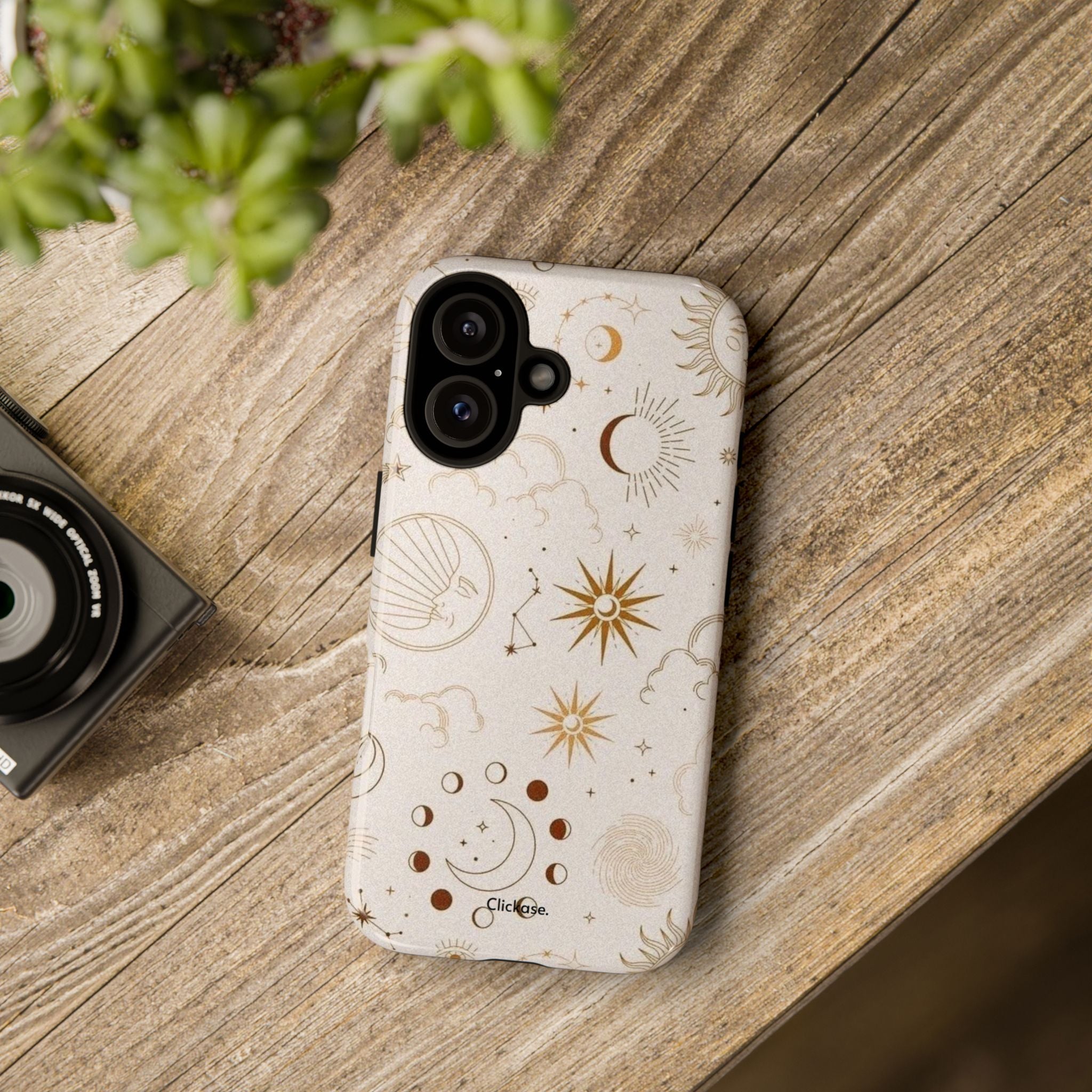 Astrology Celestial Moon and Star Pattern Tough Phone Case by