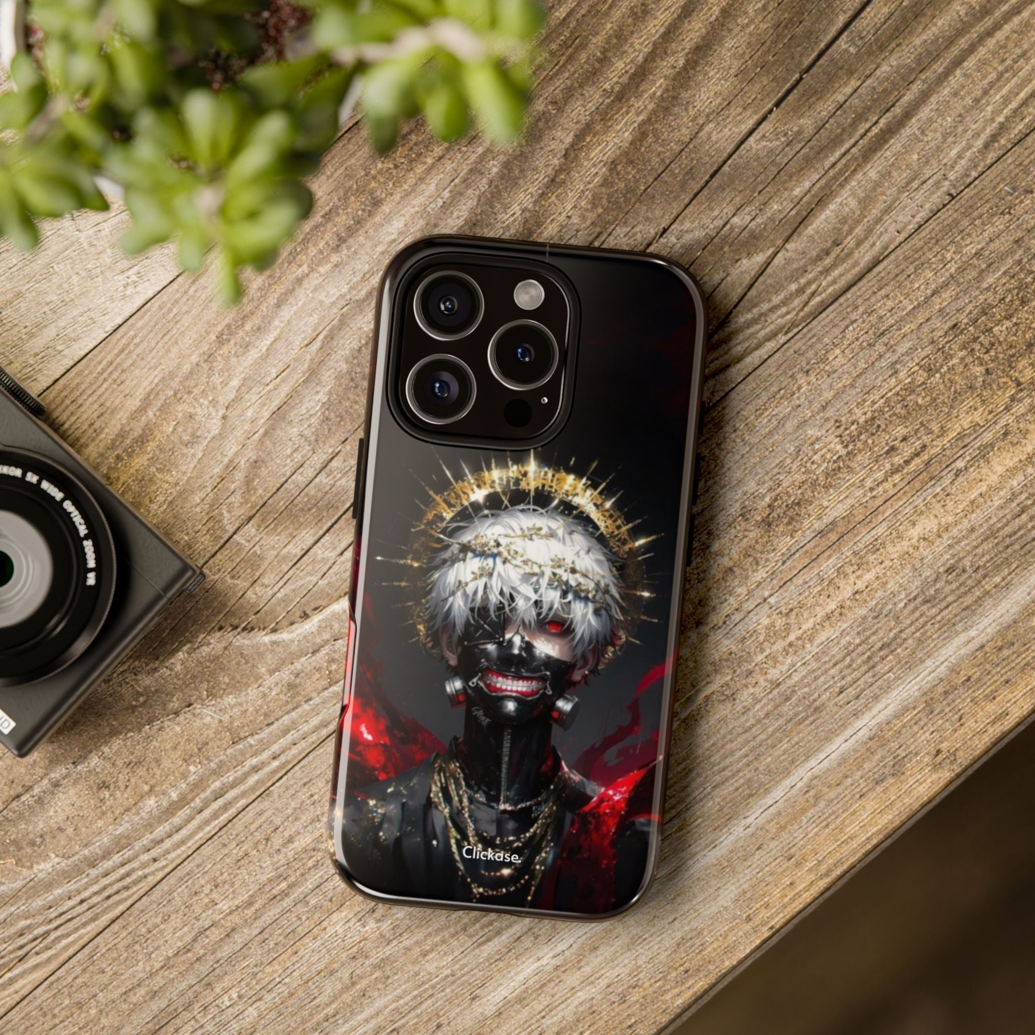 Ken Kaneki anime design phone case with 3D wrap and shock-absorbing protection