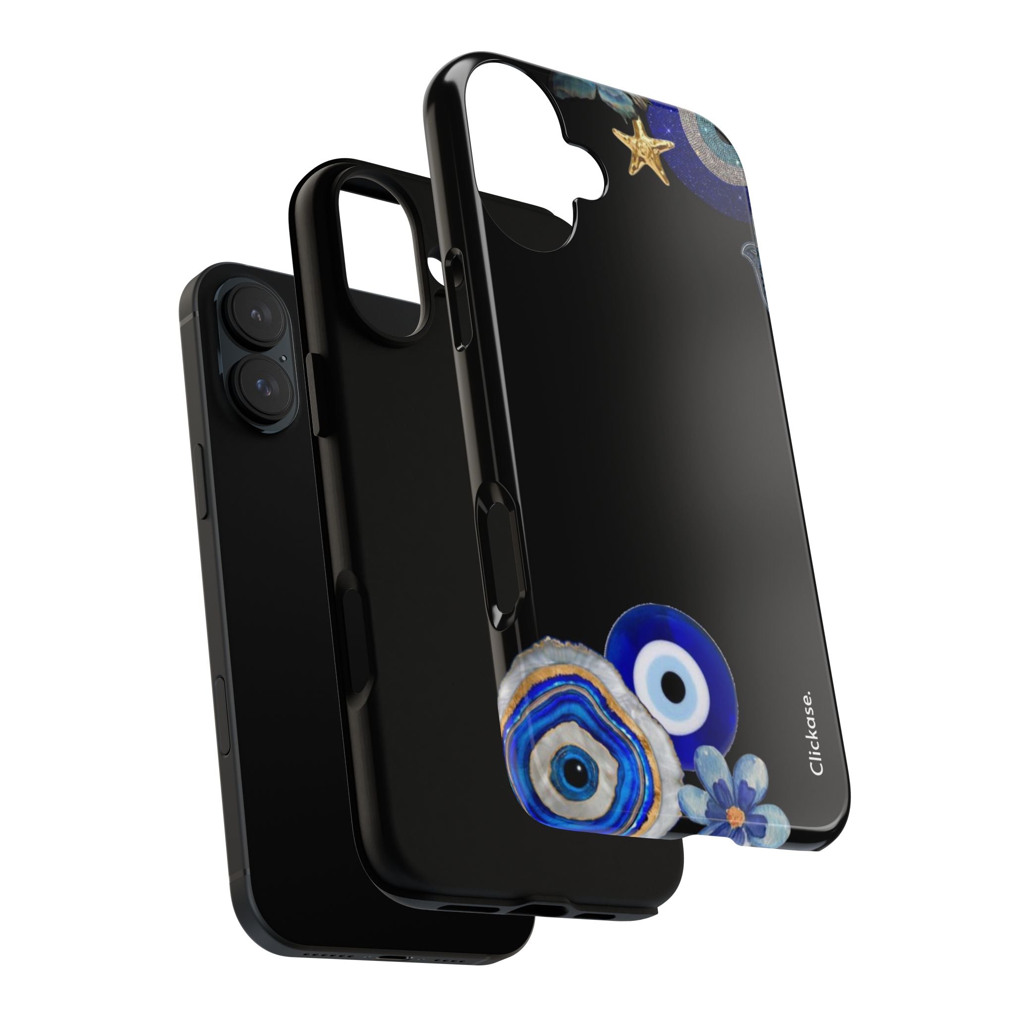 Evil Eye Protection – Blue Hamsa Charm Tough Phone Case by