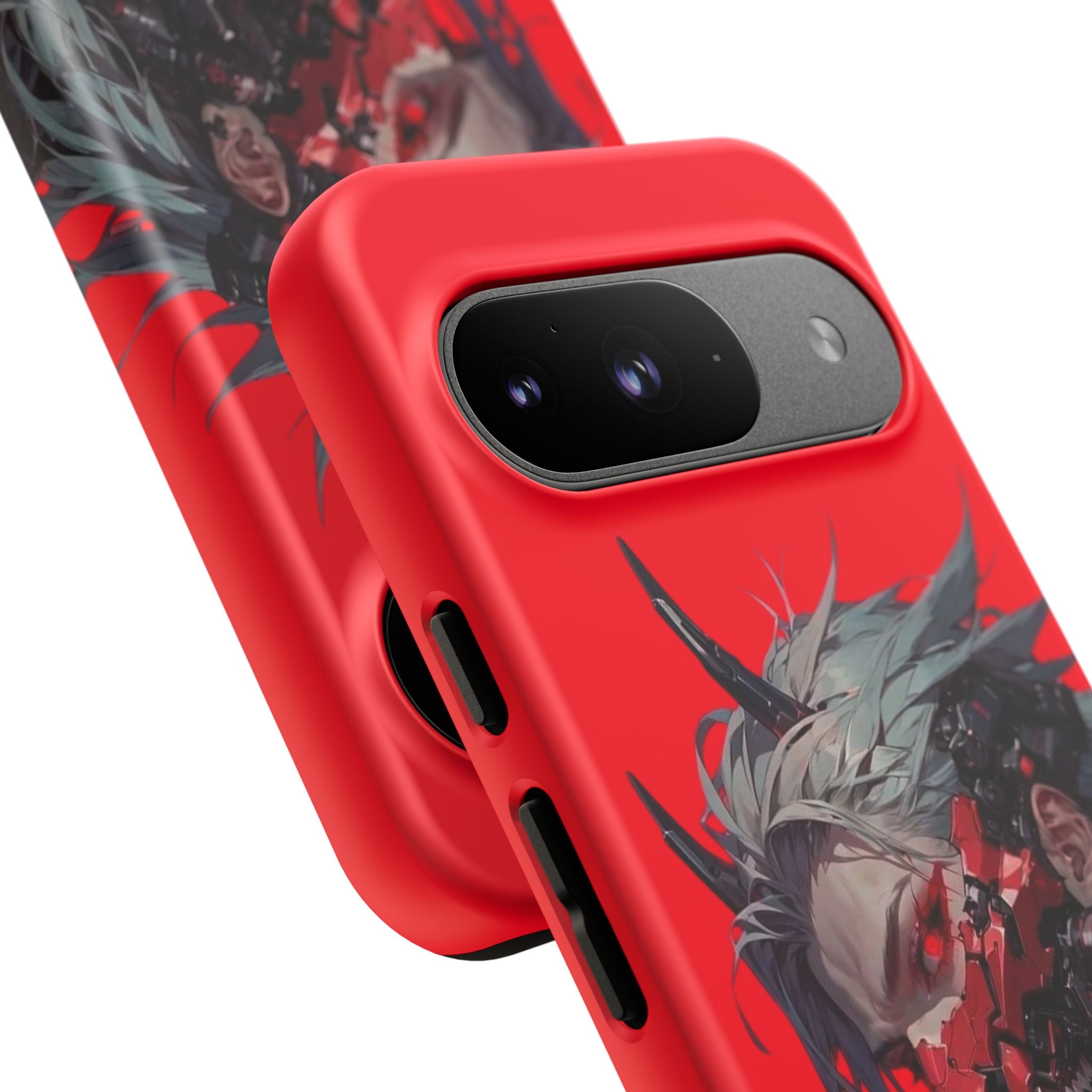 Demon Core Awakening – Futuristic Oni Cyborg Tough Phone Case by