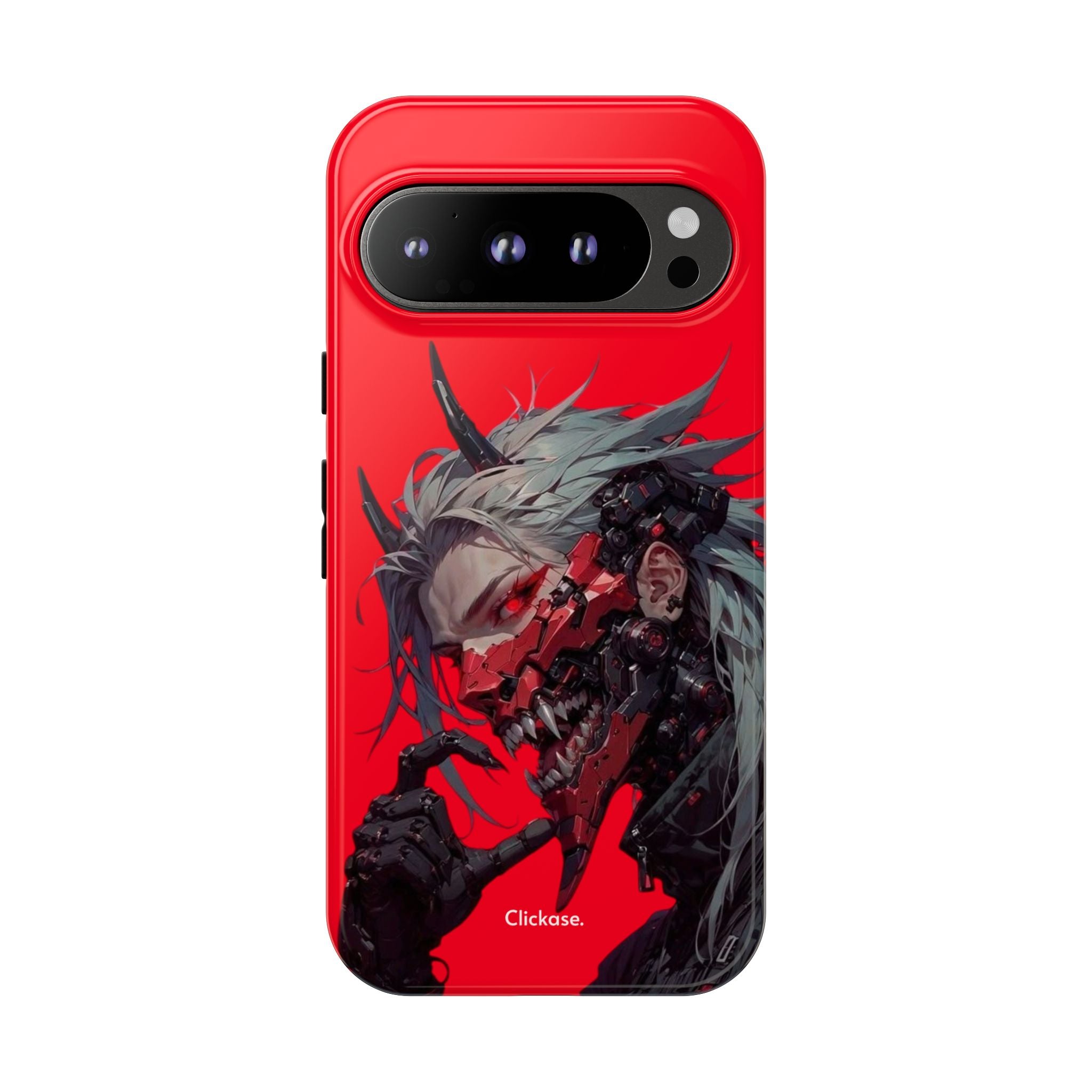 Demon Core Awakening – Futuristic Oni Cyborg Tough Phone Case by