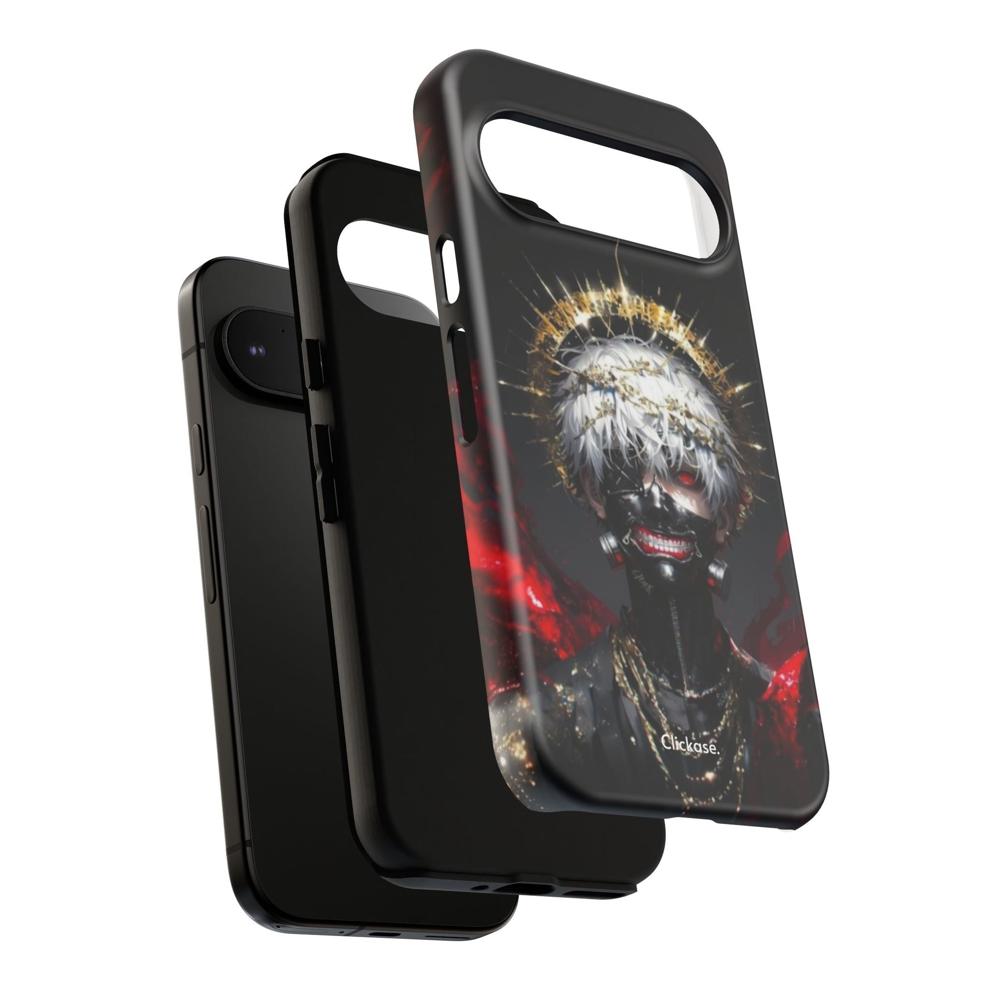 Ken Kaneki anime touch phone case with 3D wrap and shock-absorbing silicone liner