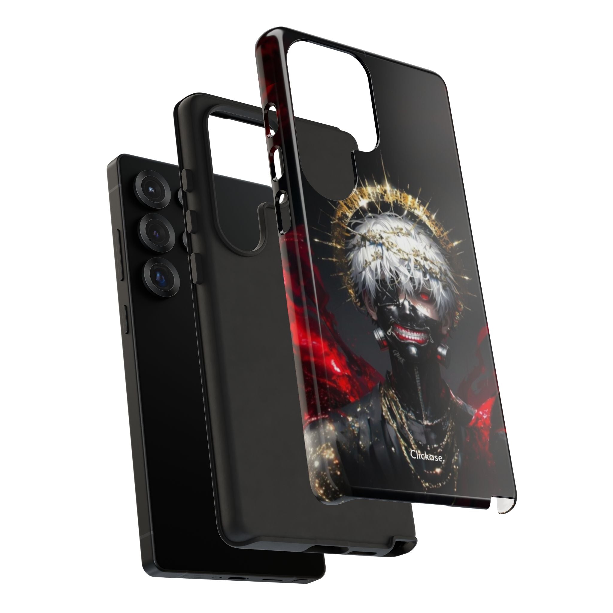 Ken Kaneki anime phone case with 3D wrap and shock-absorbing silicone liner