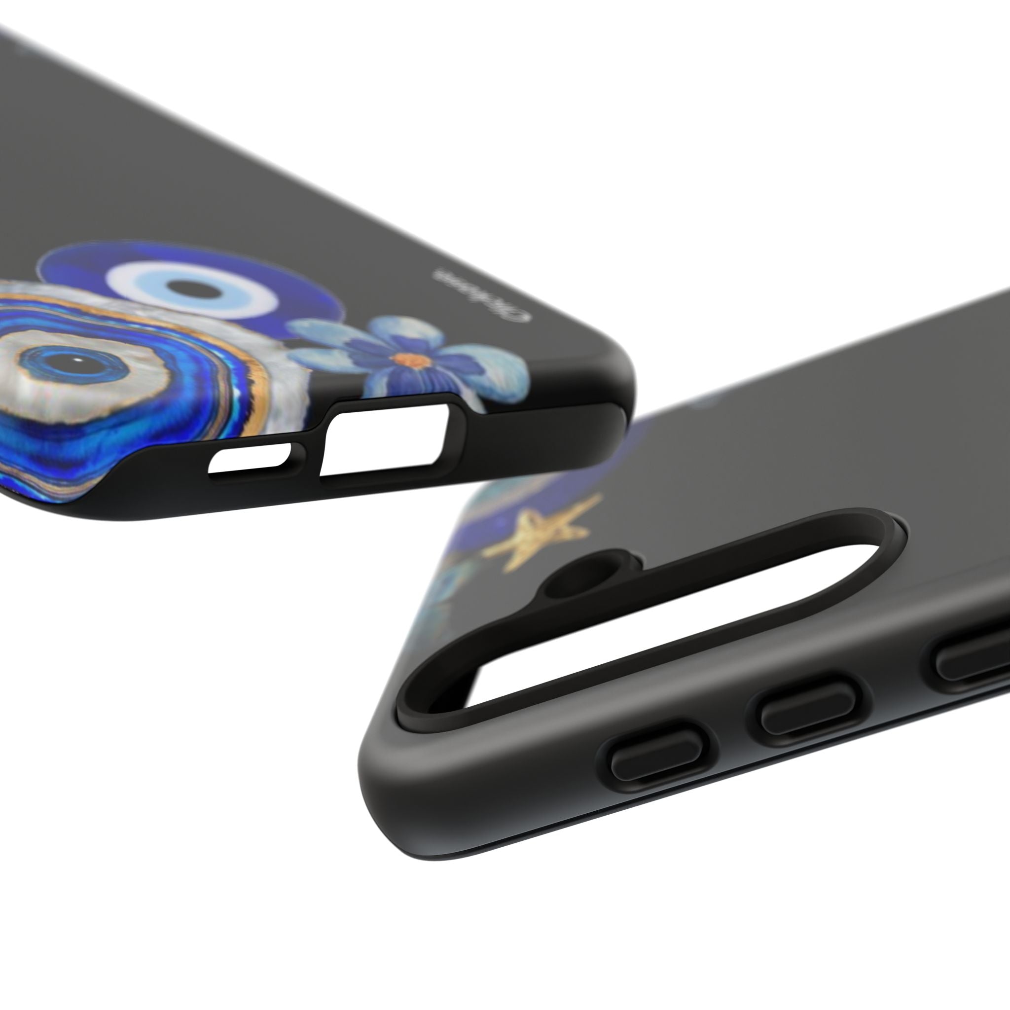 Evil Eye Protection – Blue Hamsa Charm Tough Phone Case by