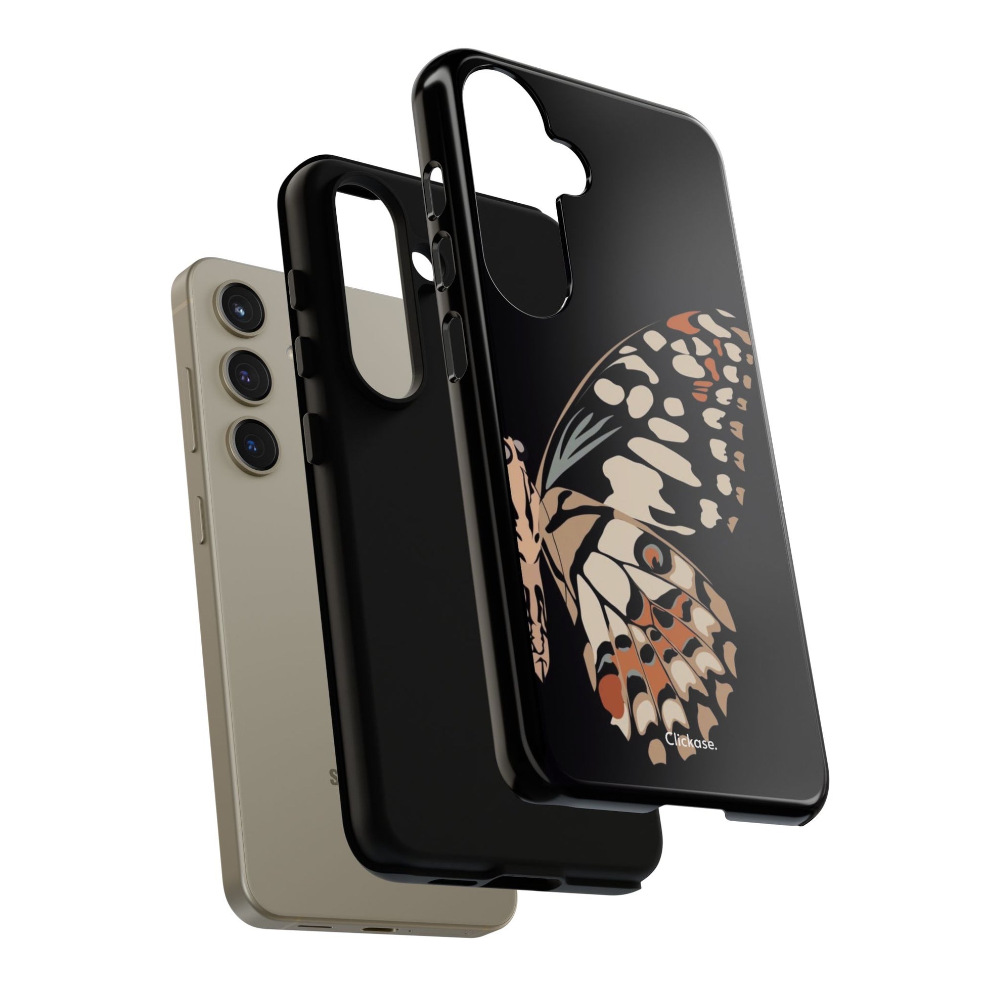 Butterfly Black Tough Phone Case by