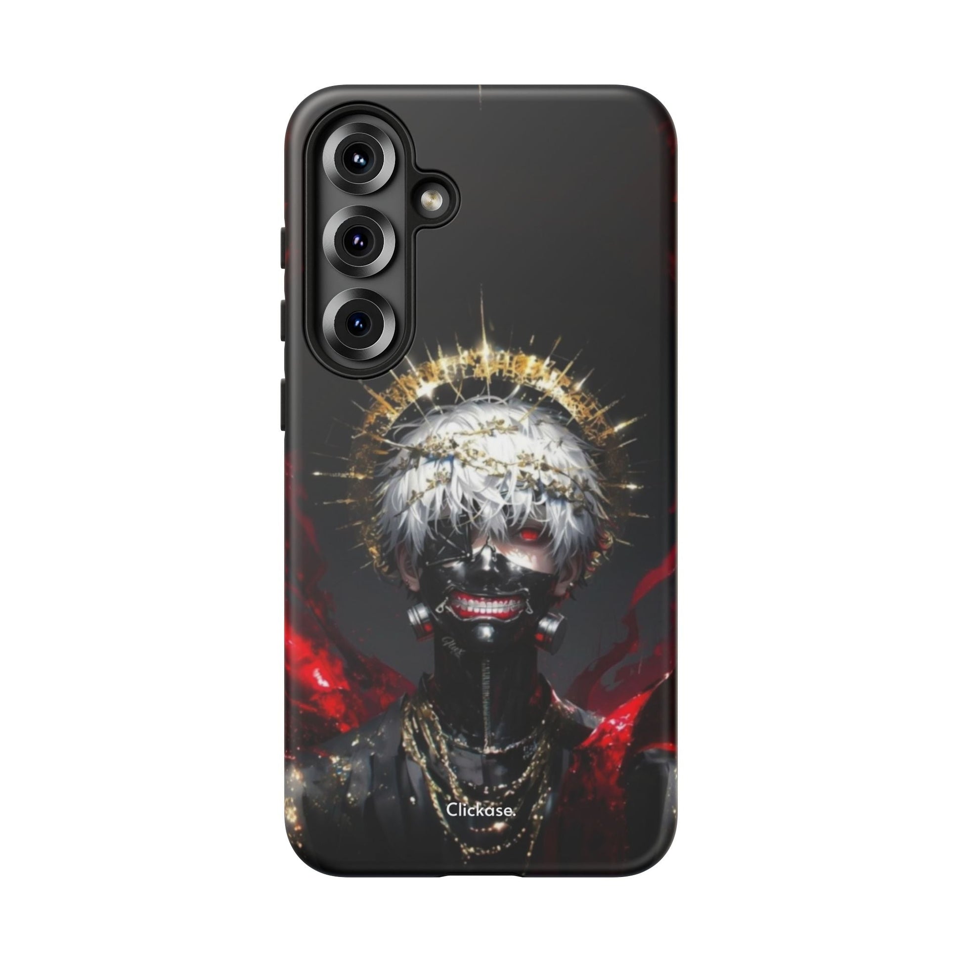 Ken Kaneki anime character design durable protective phone case with 3D wrap and shock-absorbing silicone liner
