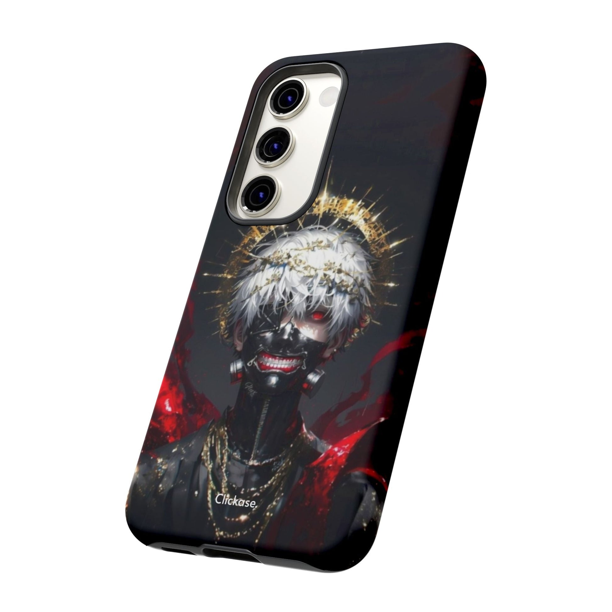 Ken Kaneki anime phone case with 3D wrap and shock-absorbing silicone liner for iPhone