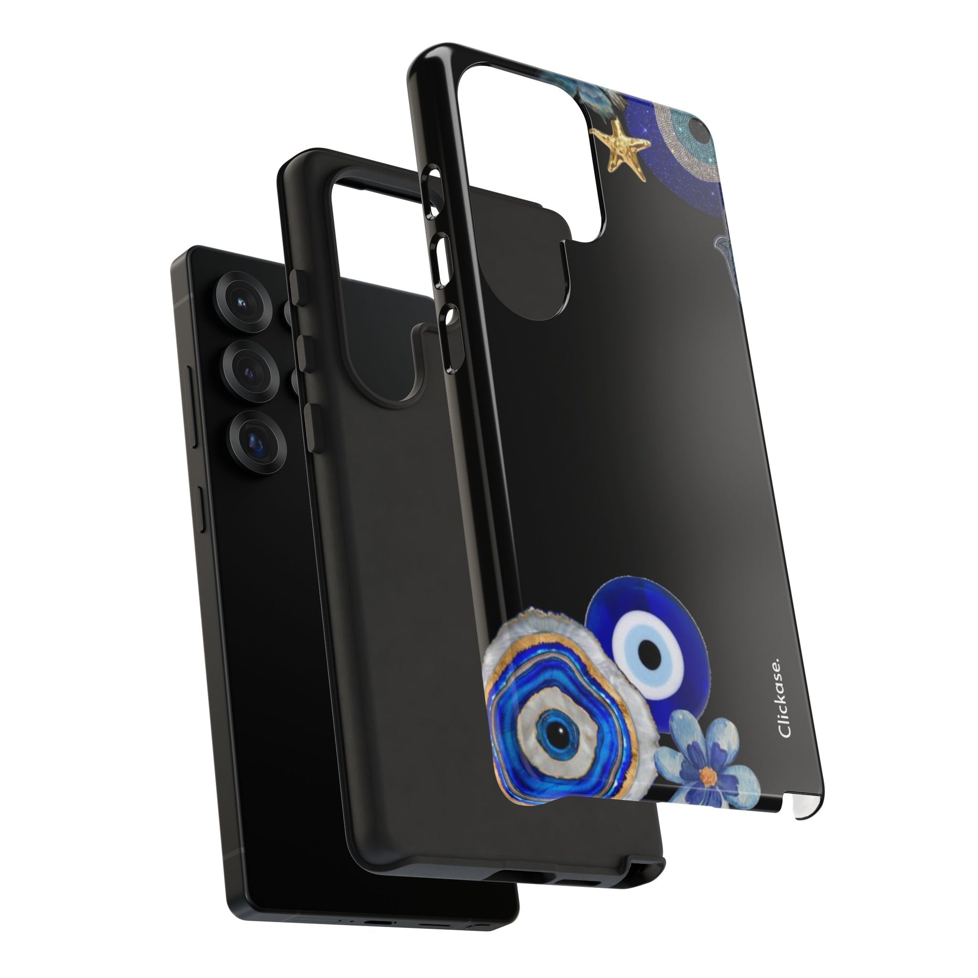 Evil Eye Protection – Blue Hamsa Charm Tough Phone Case by