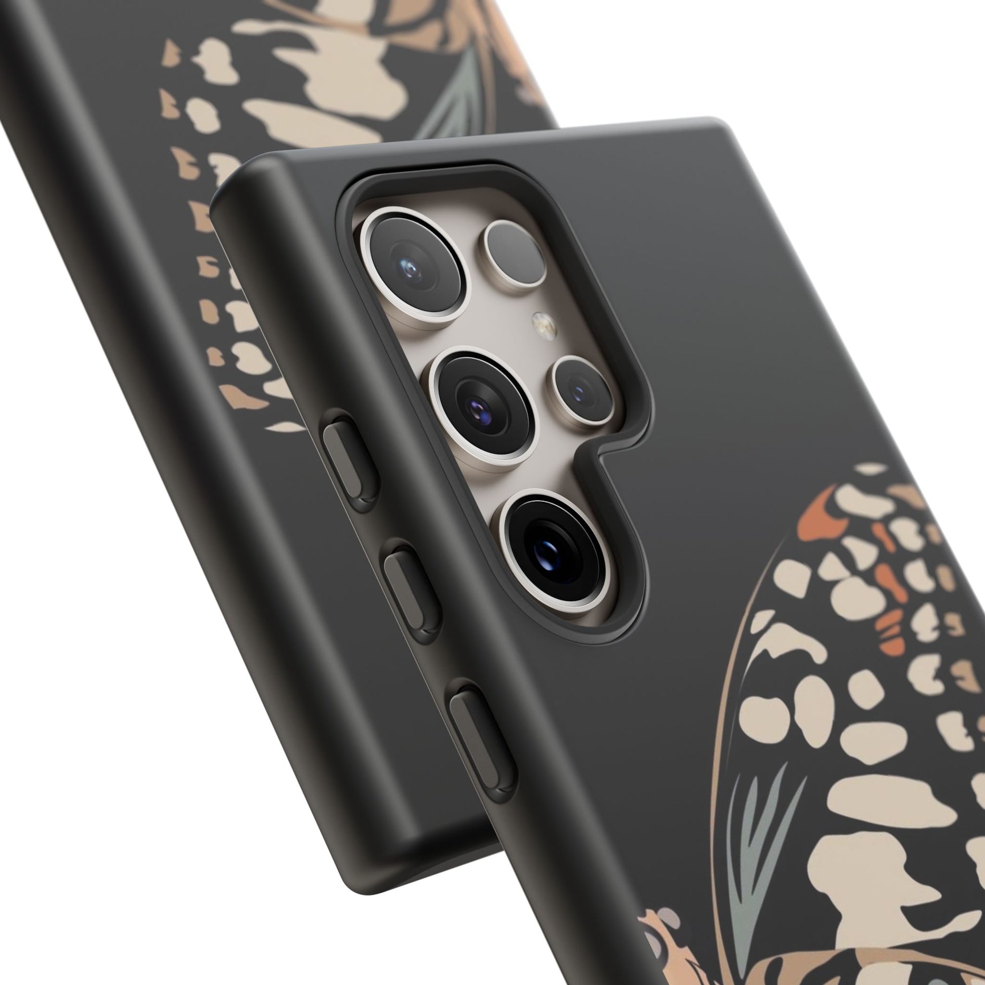 Butterfly Black Tough Phone Case by