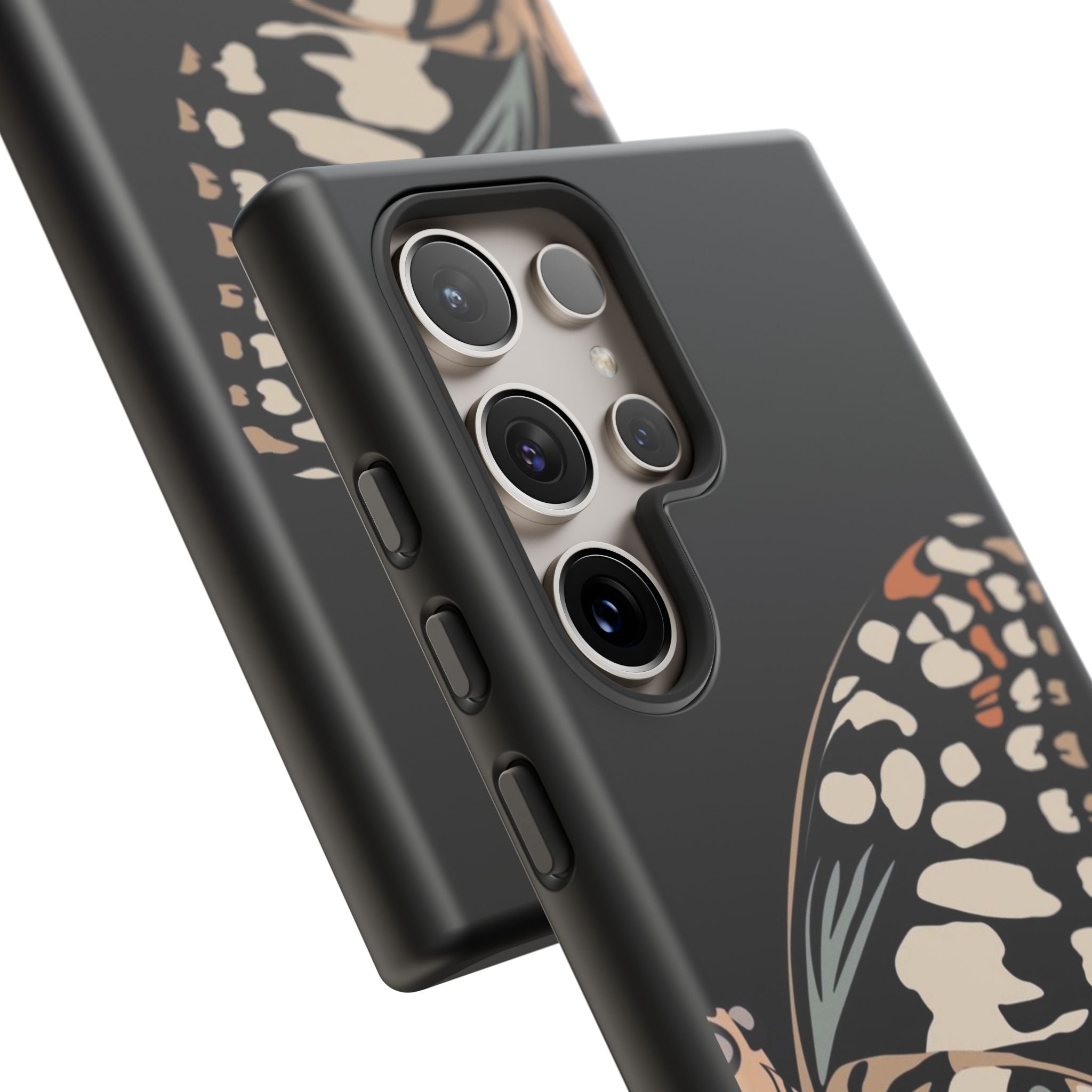 Butterfly Black Tough Phone Case by