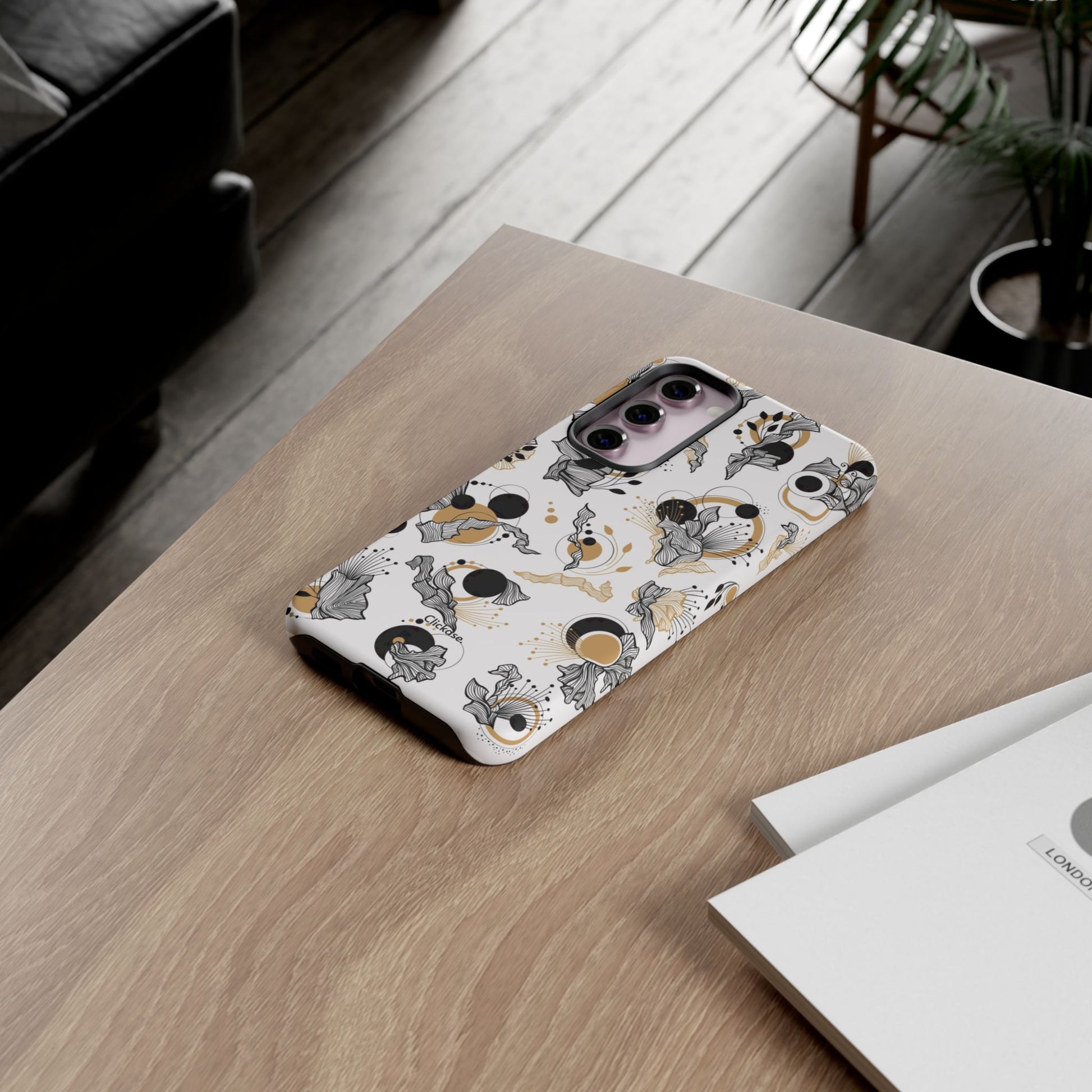 Abstract Floral Design Tough Phone Cases by