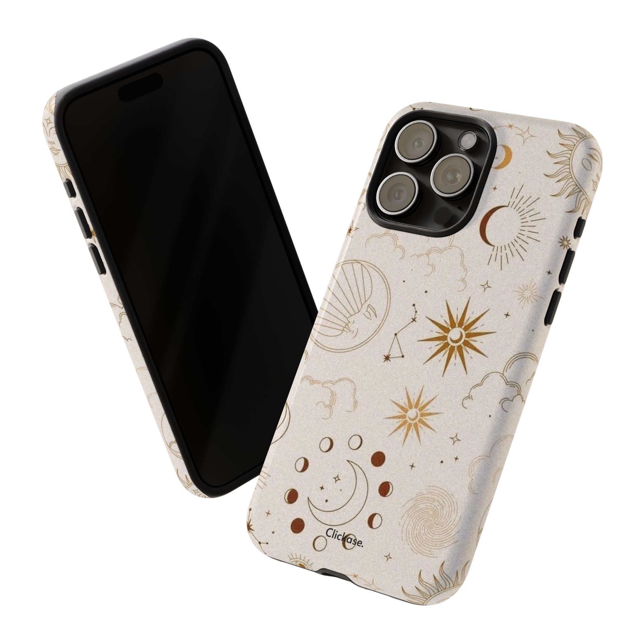 Astrology Celestial Moon and Star Pattern Tough Phone Case by