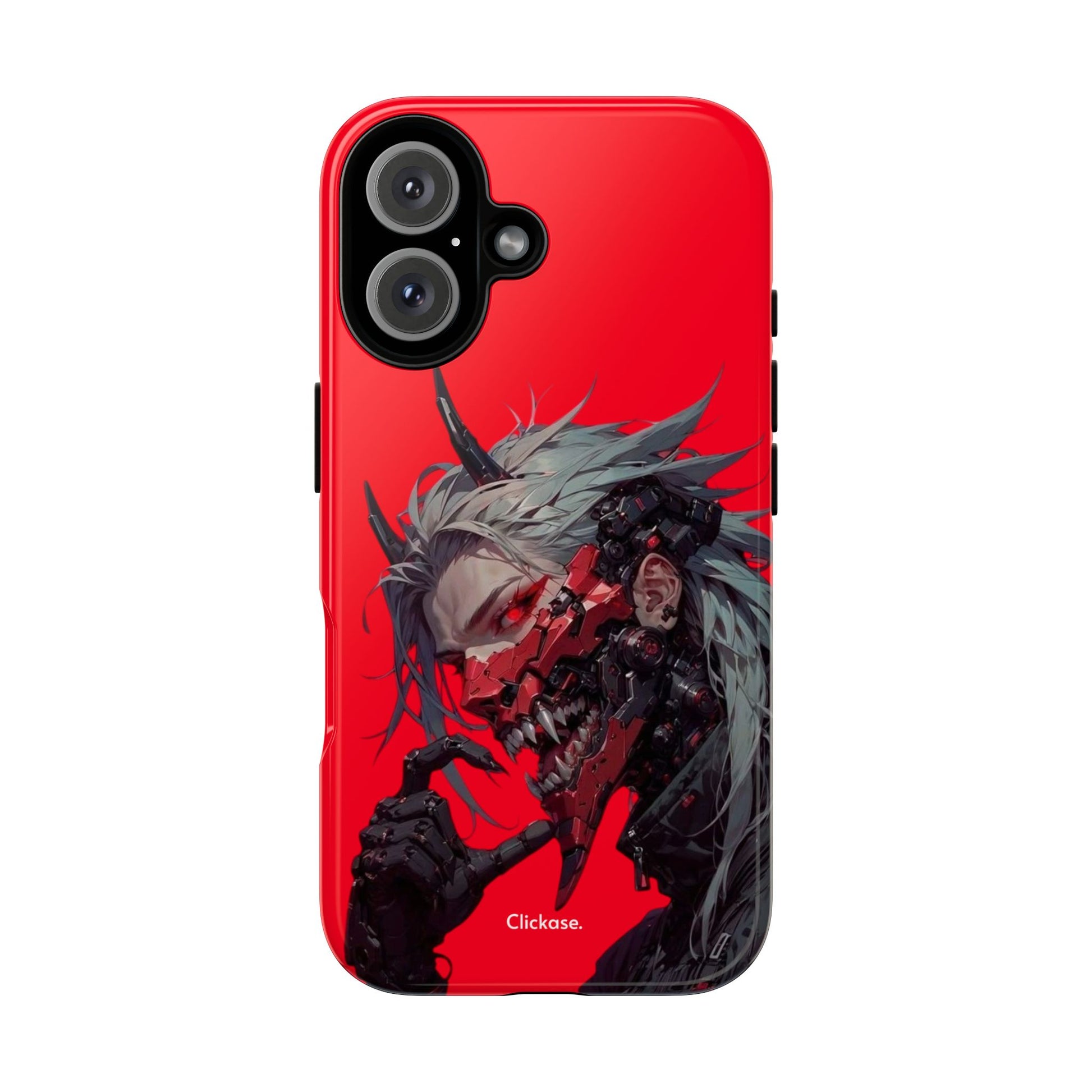 Demon Core Awakening – Futuristic Oni Cyborg Tough Phone Case by