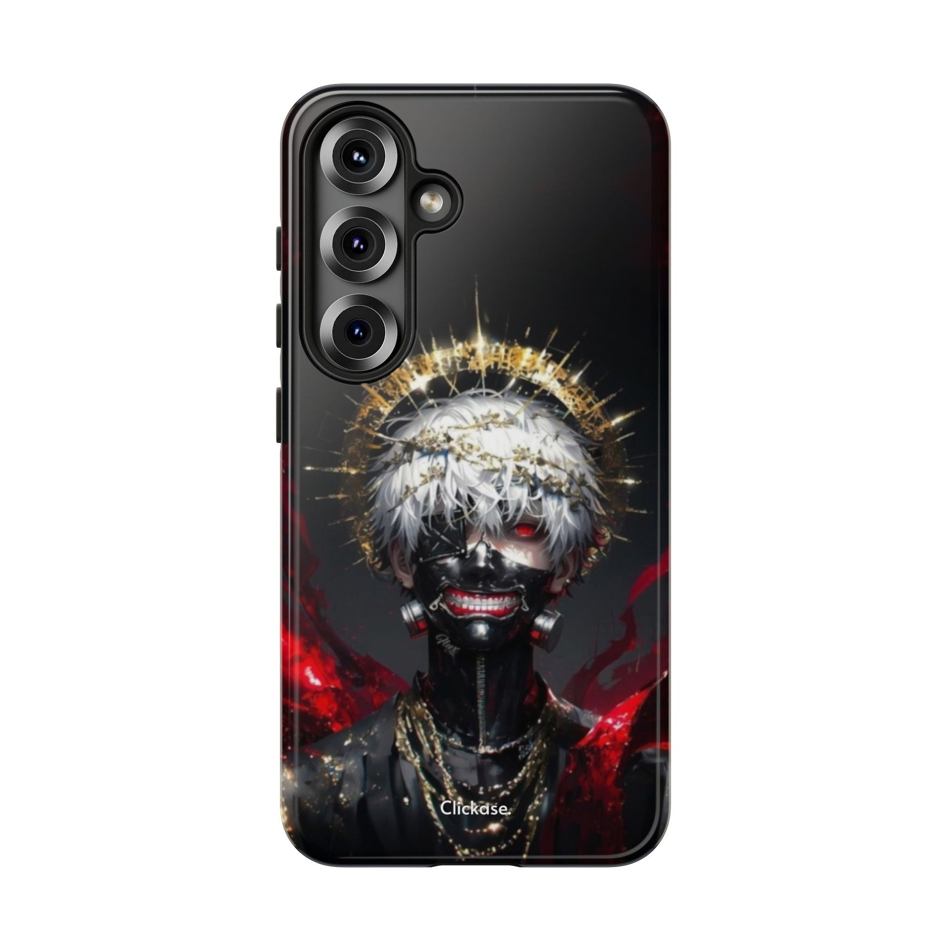 Ken Kaneki anime character black phone case with 3D wrap and shock-absorbing design