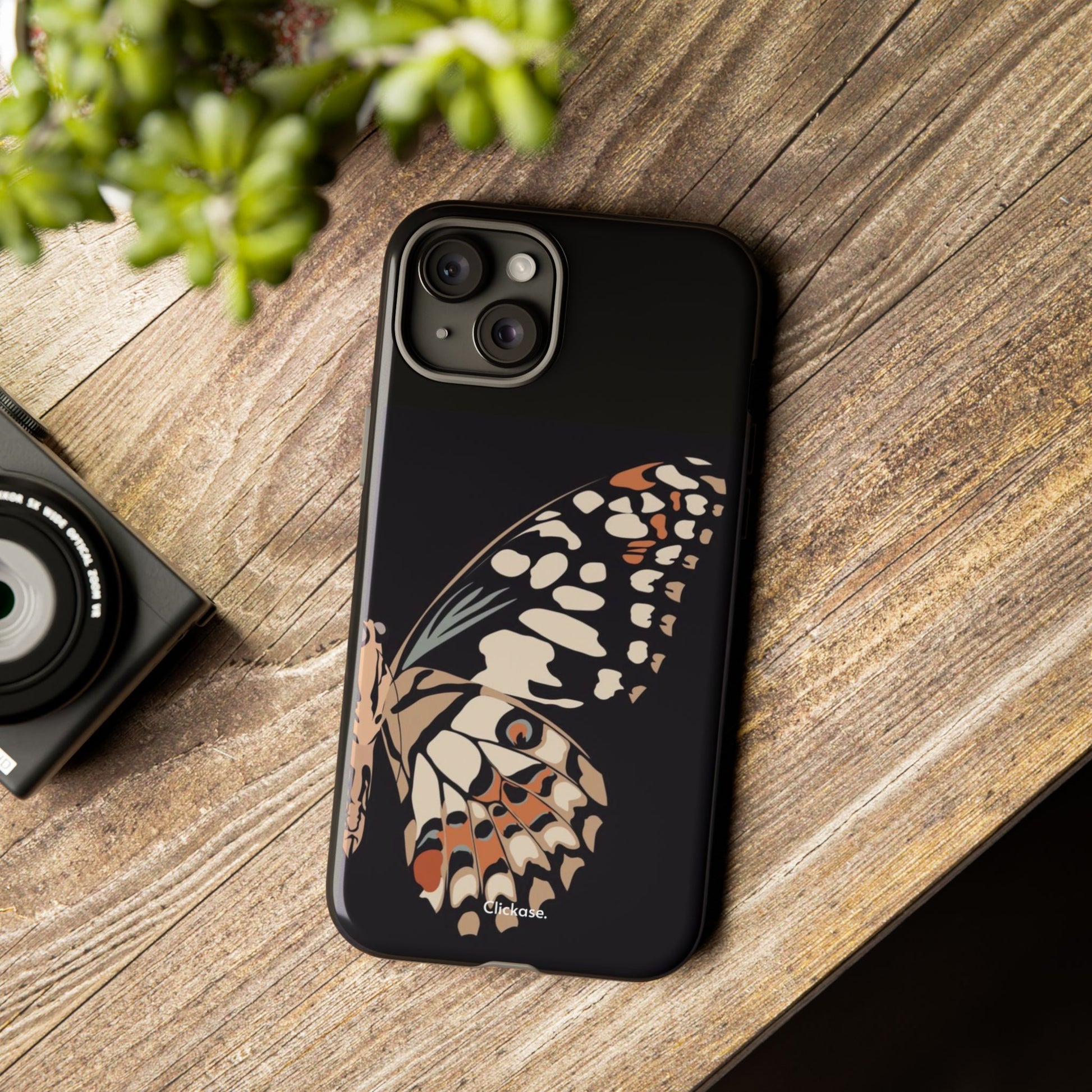 Butterfly Black Tough Phone Case by