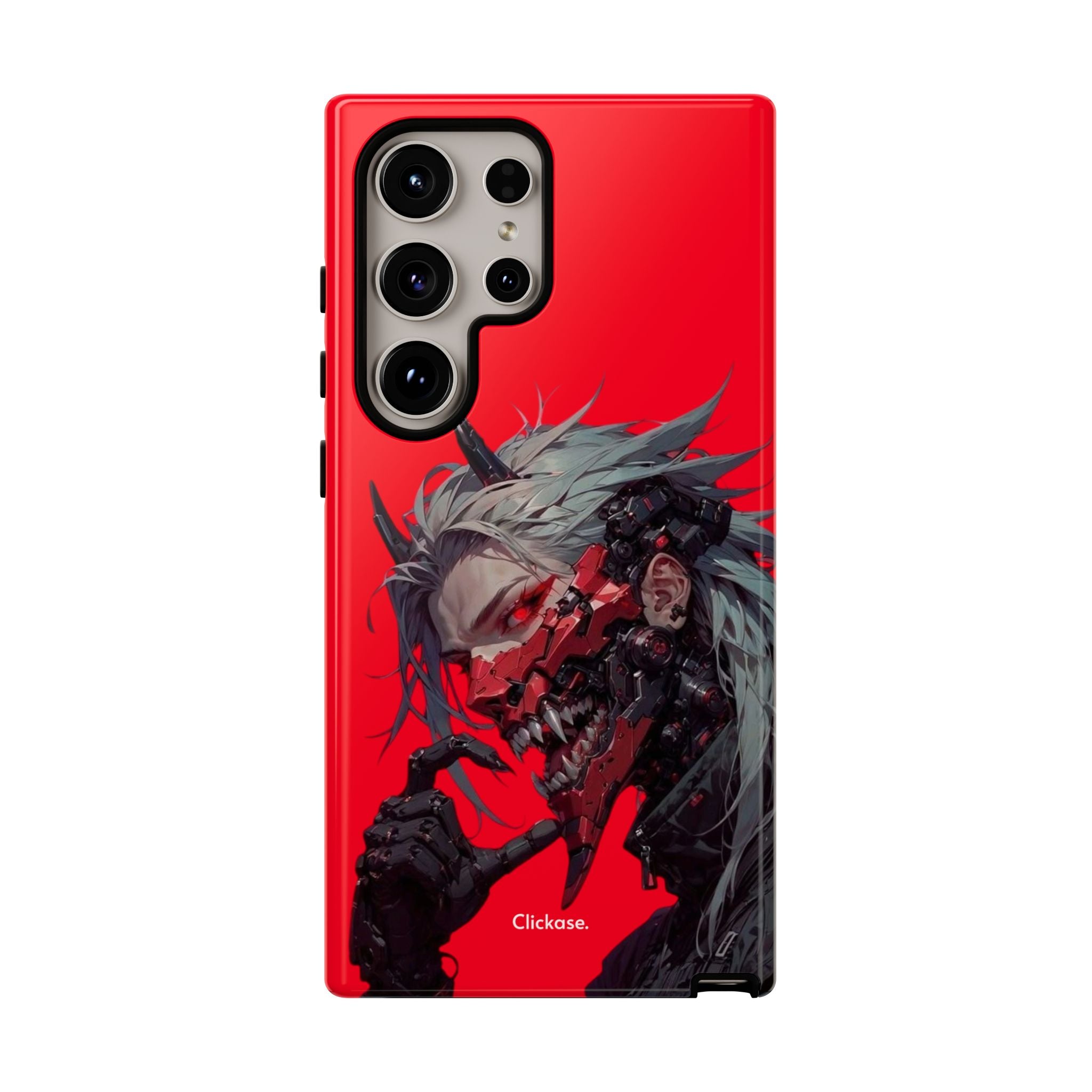Demon Core Awakening – Futuristic Oni Cyborg Tough Phone Case by