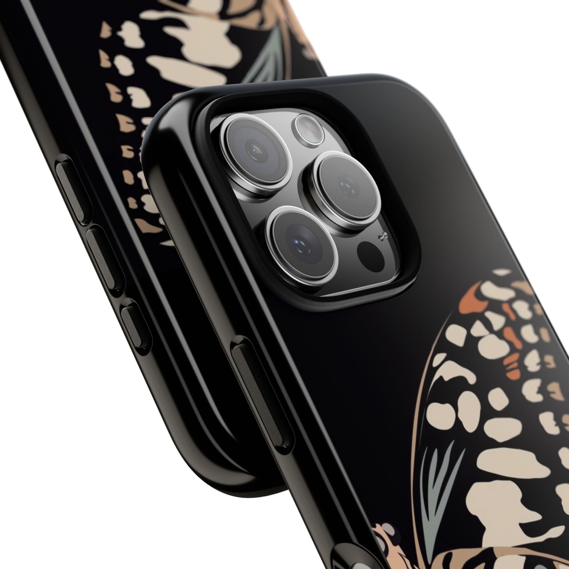 Butterfly Black Tough Phone Case by