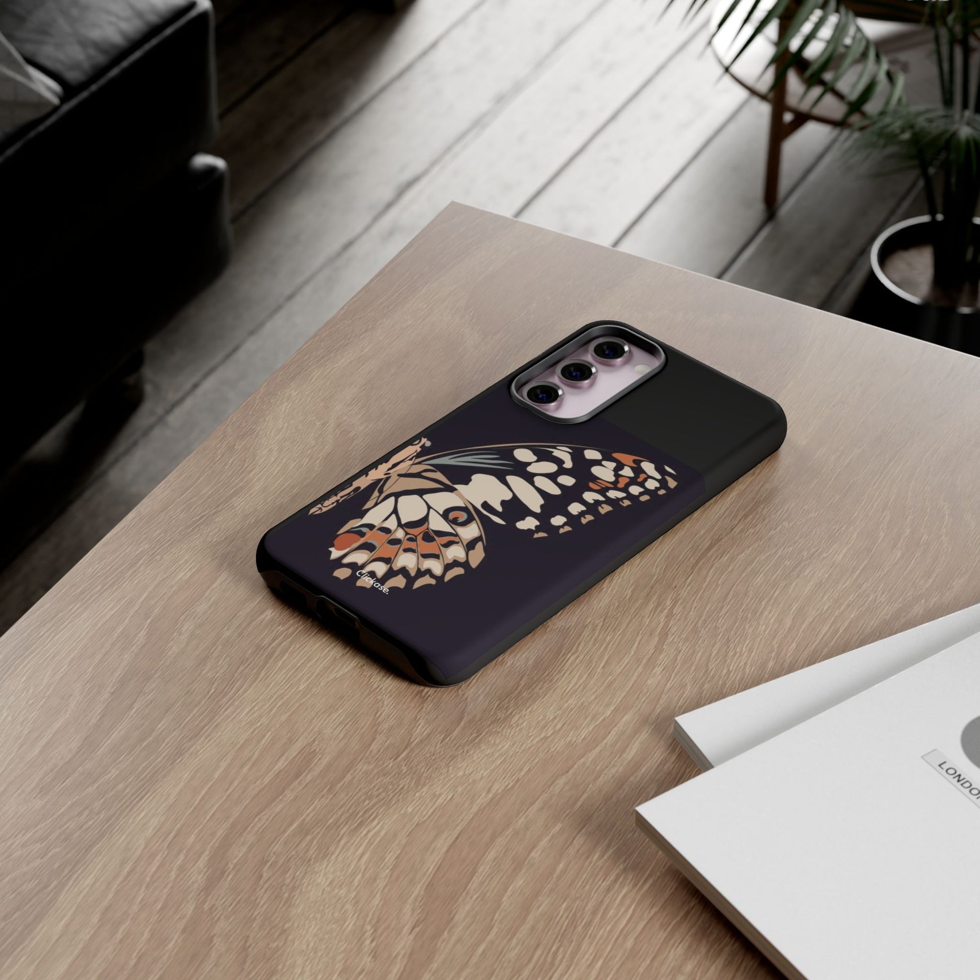Butterfly Black Tough Phone Case by