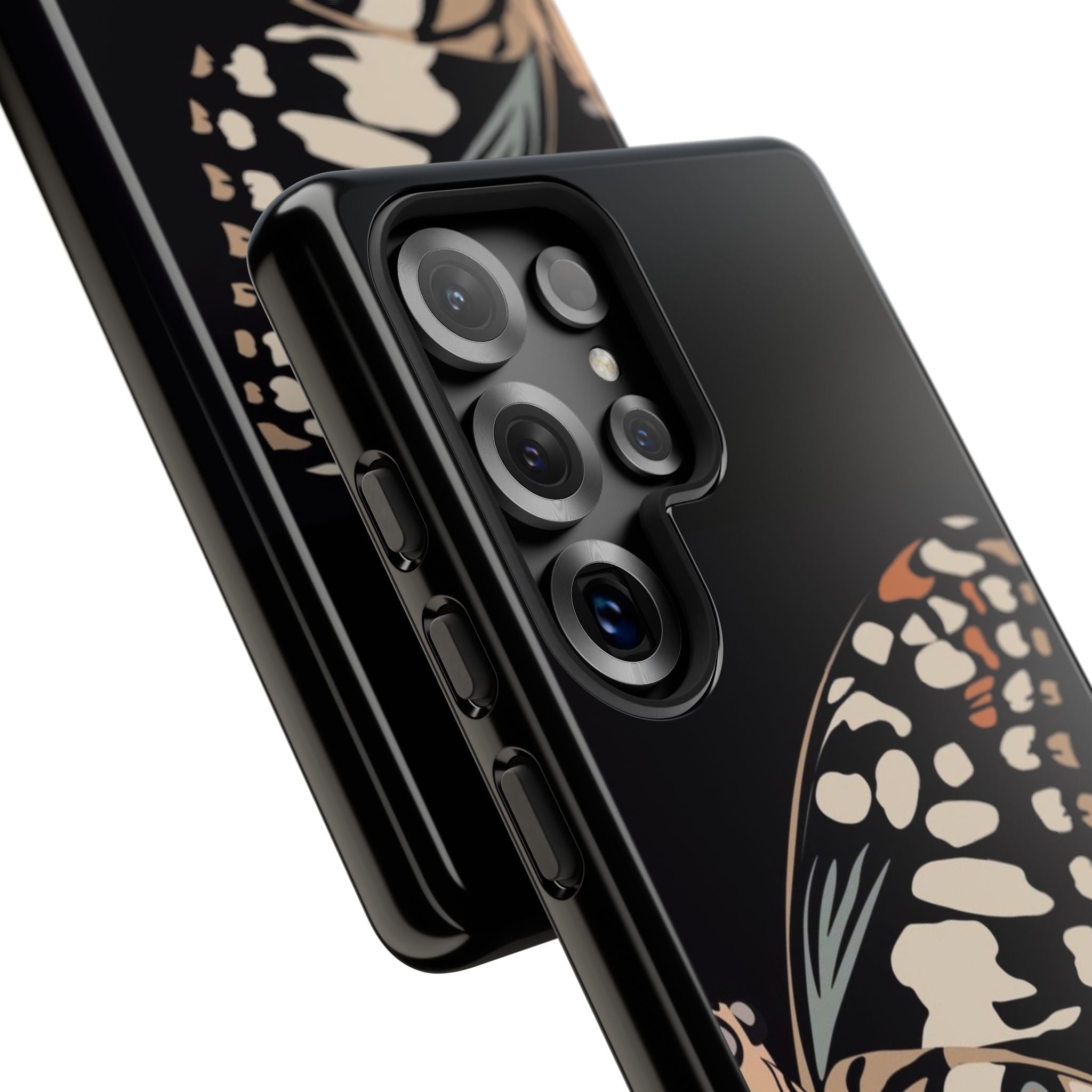 Butterfly Black Tough Phone Case by