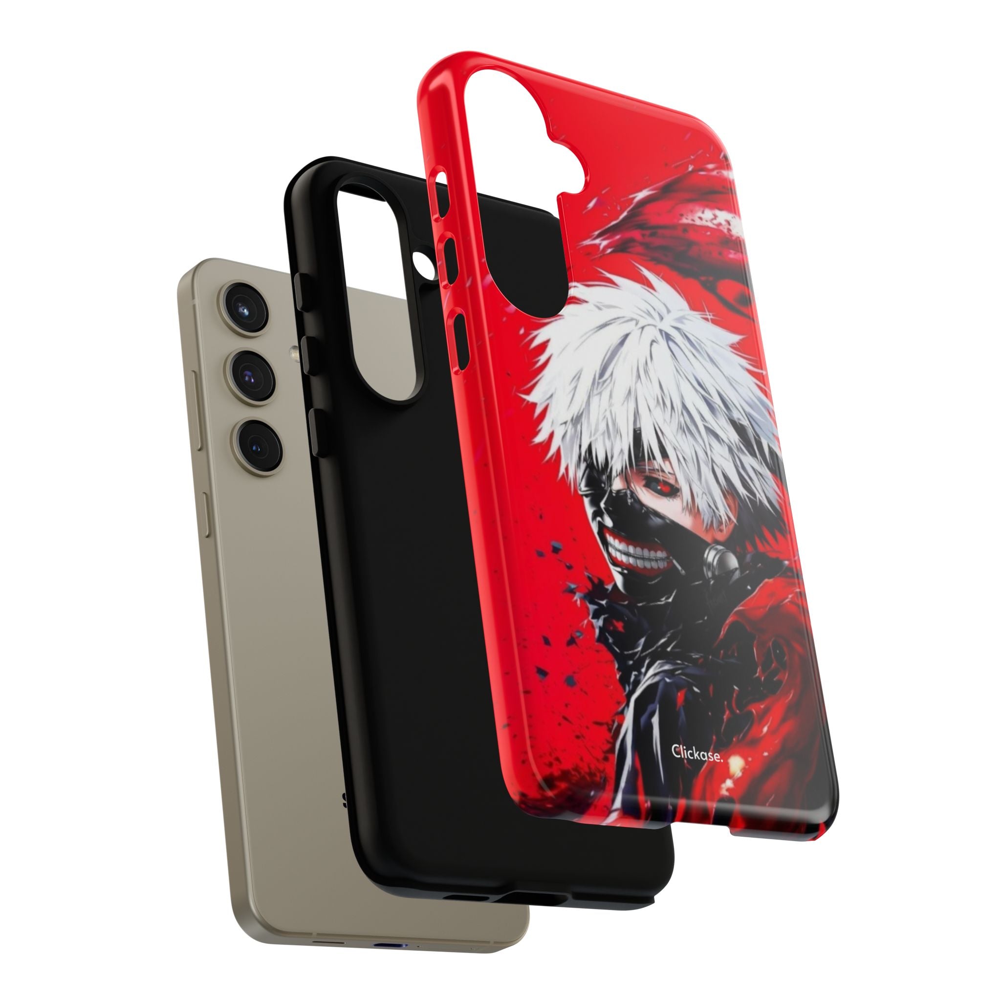 Ken Kaneki anime tough phone case with vibrant 3D design and durable impact-resistant materials