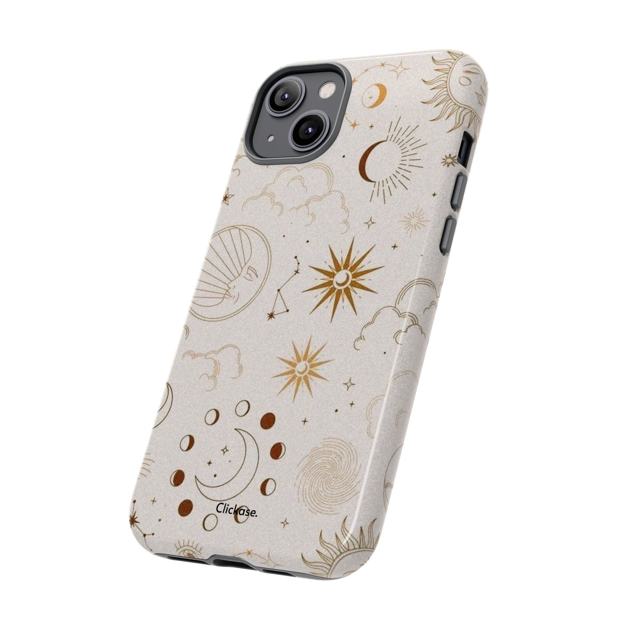 Astrology Celestial Moon and Star Pattern Tough Phone Case by