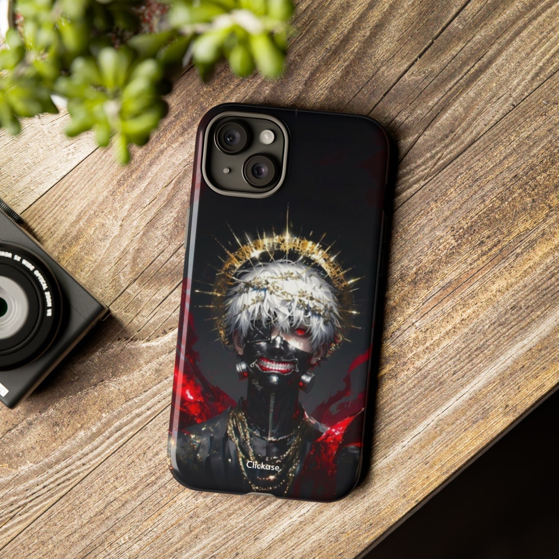 Ken Kaneki anime touch phone case with 3D wrap and durable shock-absorbing design