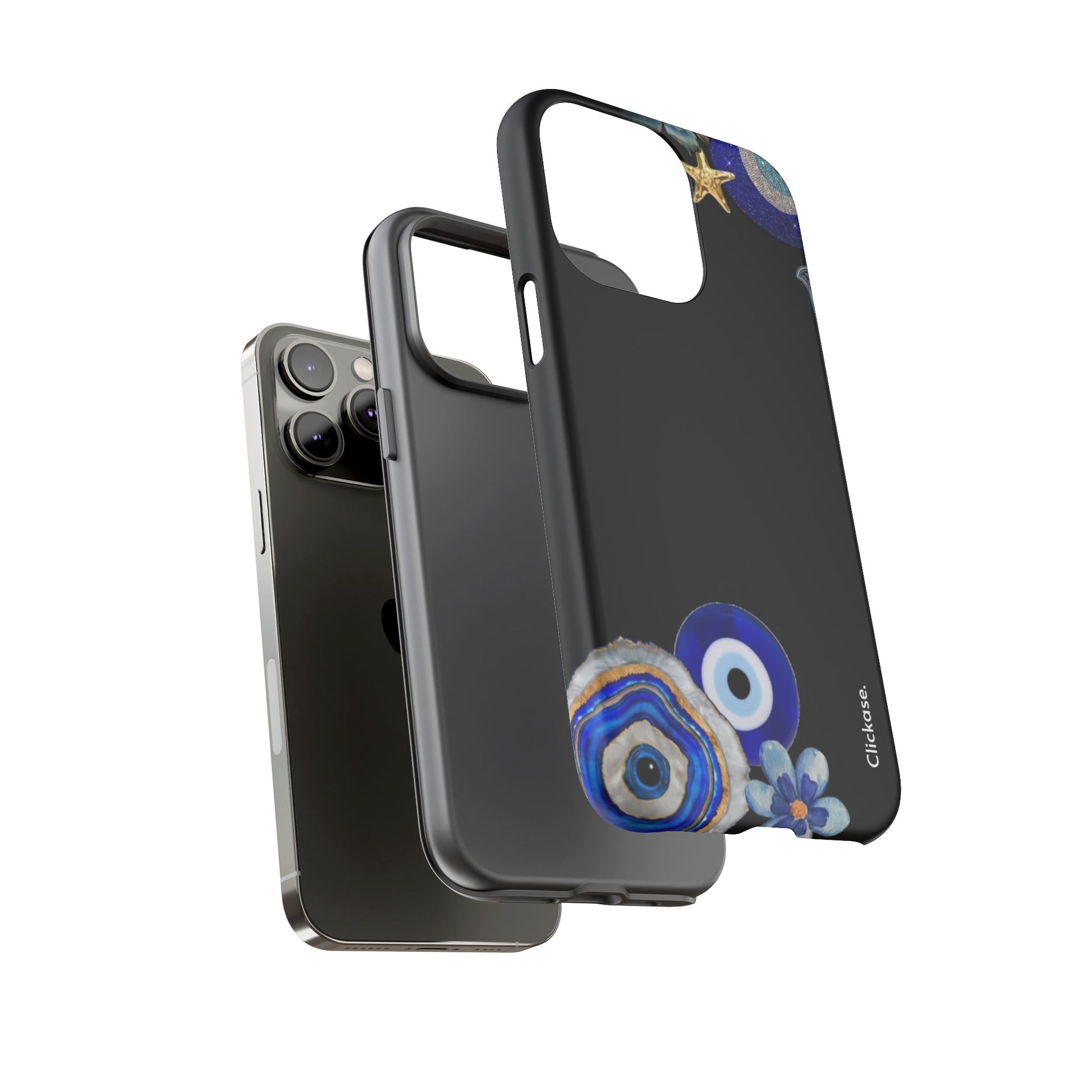 Evil Eye Protection – Blue Hamsa Charm Tough Phone Case by