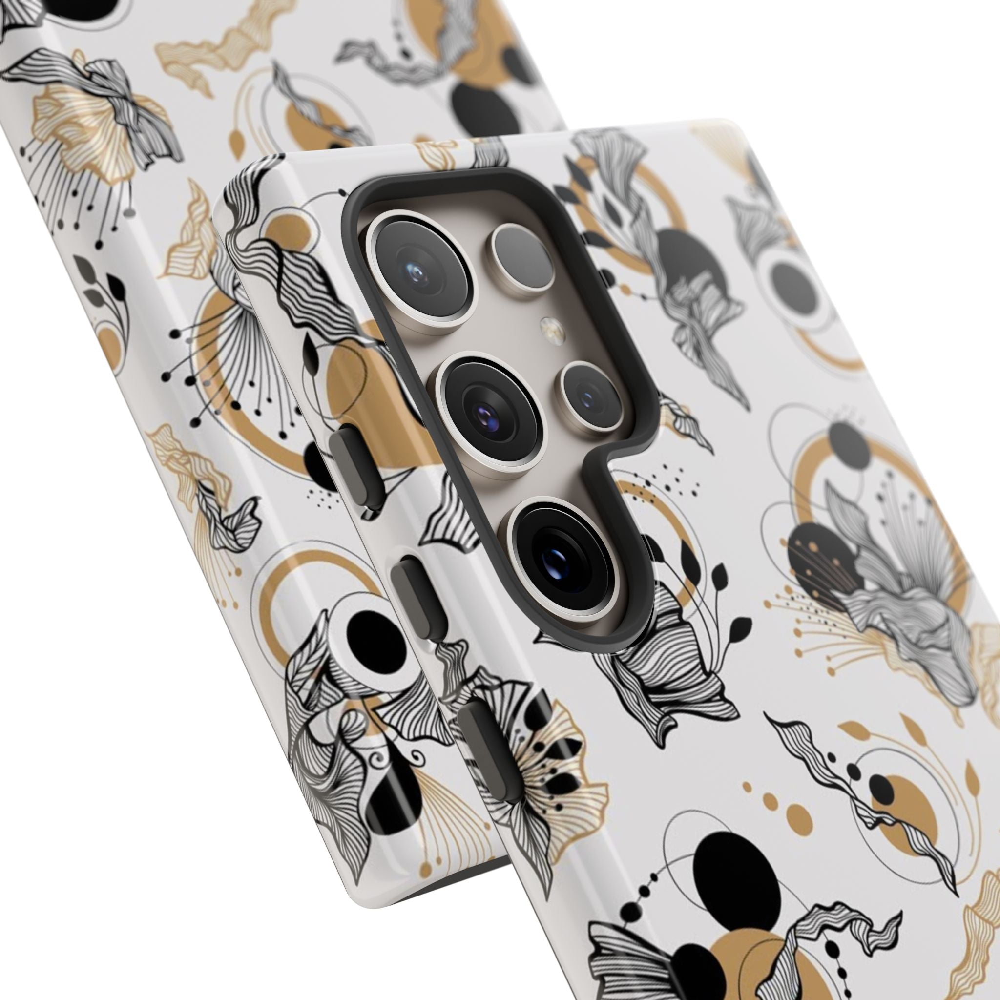 Abstract Floral Design Tough Phone Cases by
