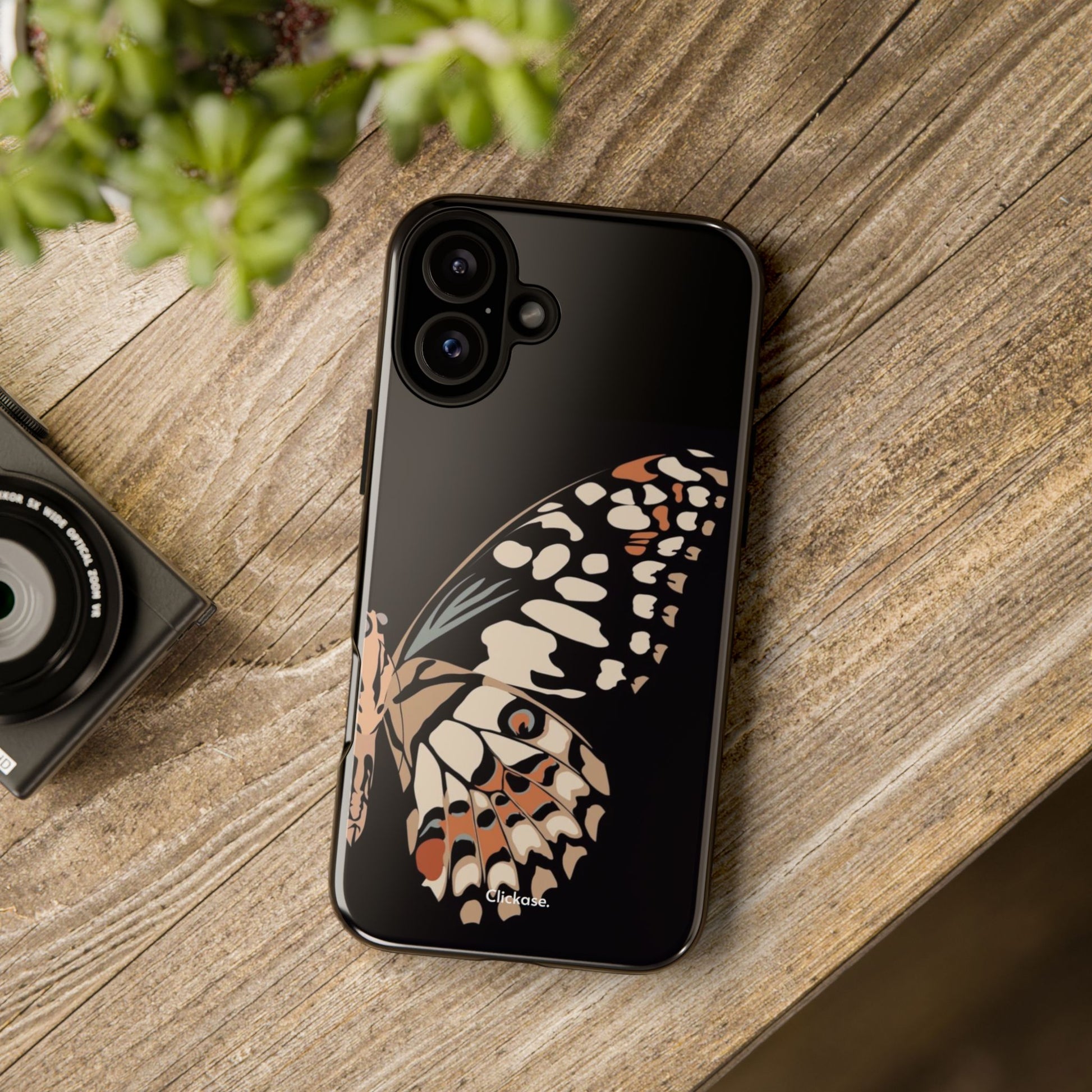Butterfly Black Tough Phone Case by