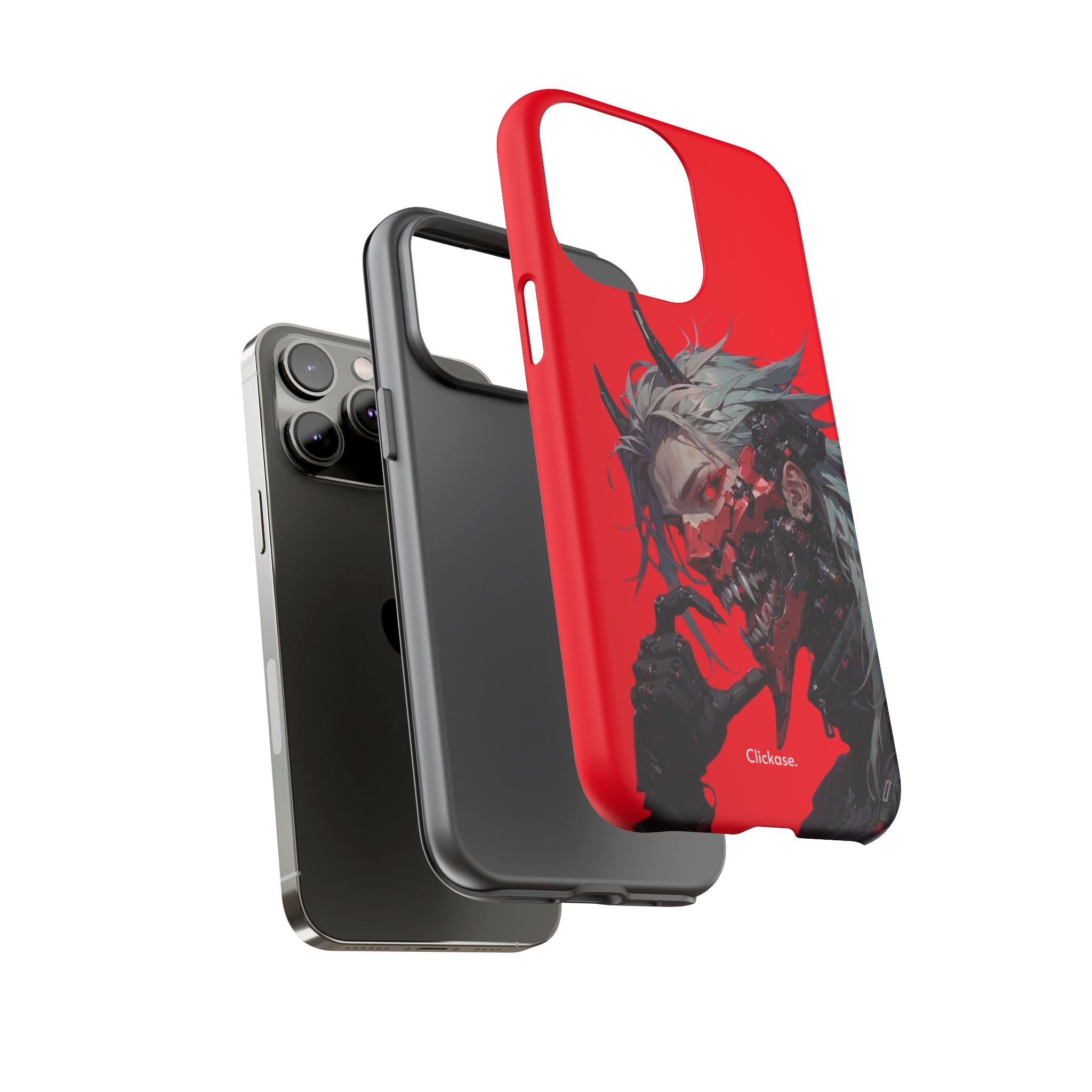 Demon Core Awakening – Futuristic Oni Cyborg Tough Phone Case by
