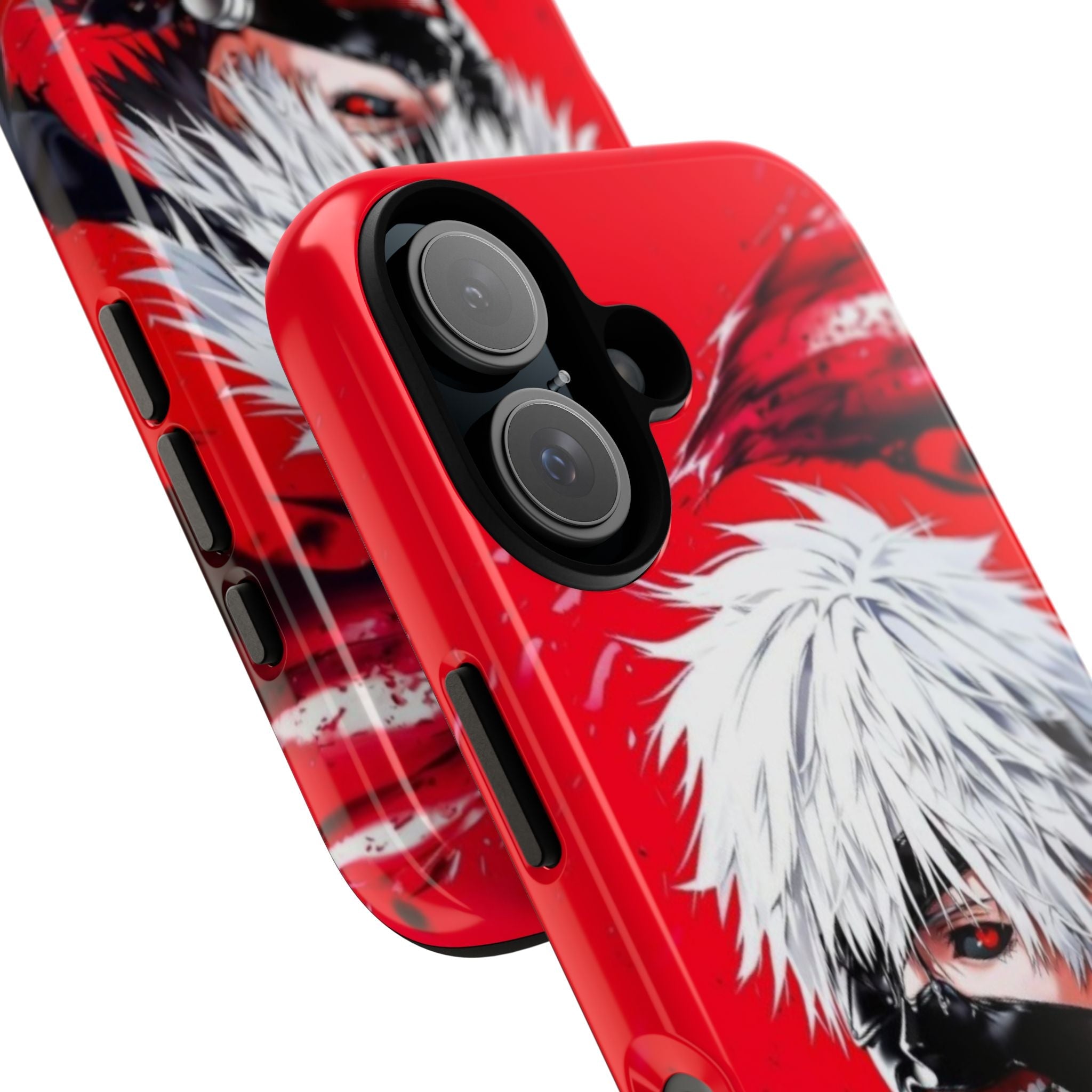 Ken Kaneki anime tough phone case with vibrant red and white design and durable build