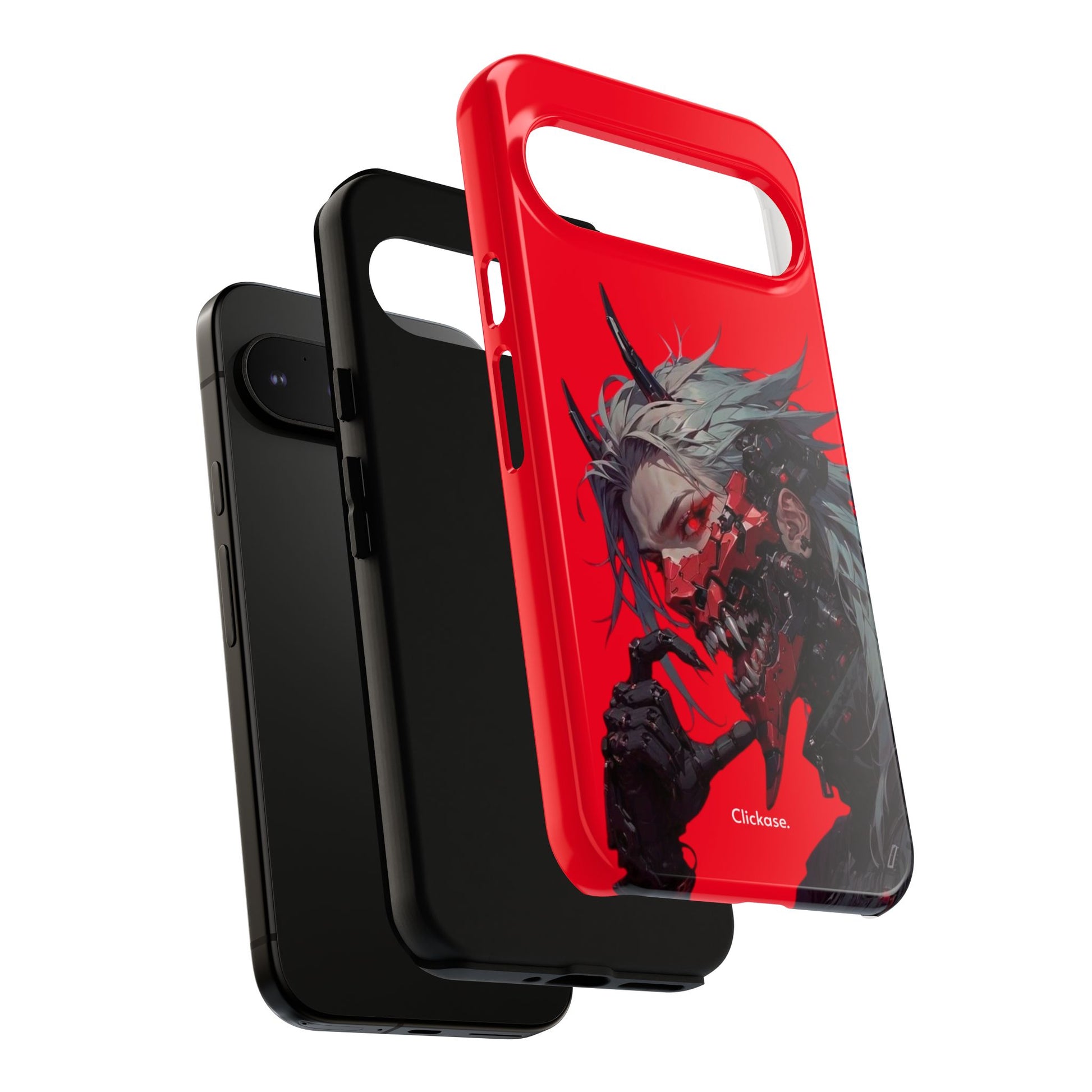 Demon Core Awakening – Futuristic Oni Cyborg Tough Phone Case by