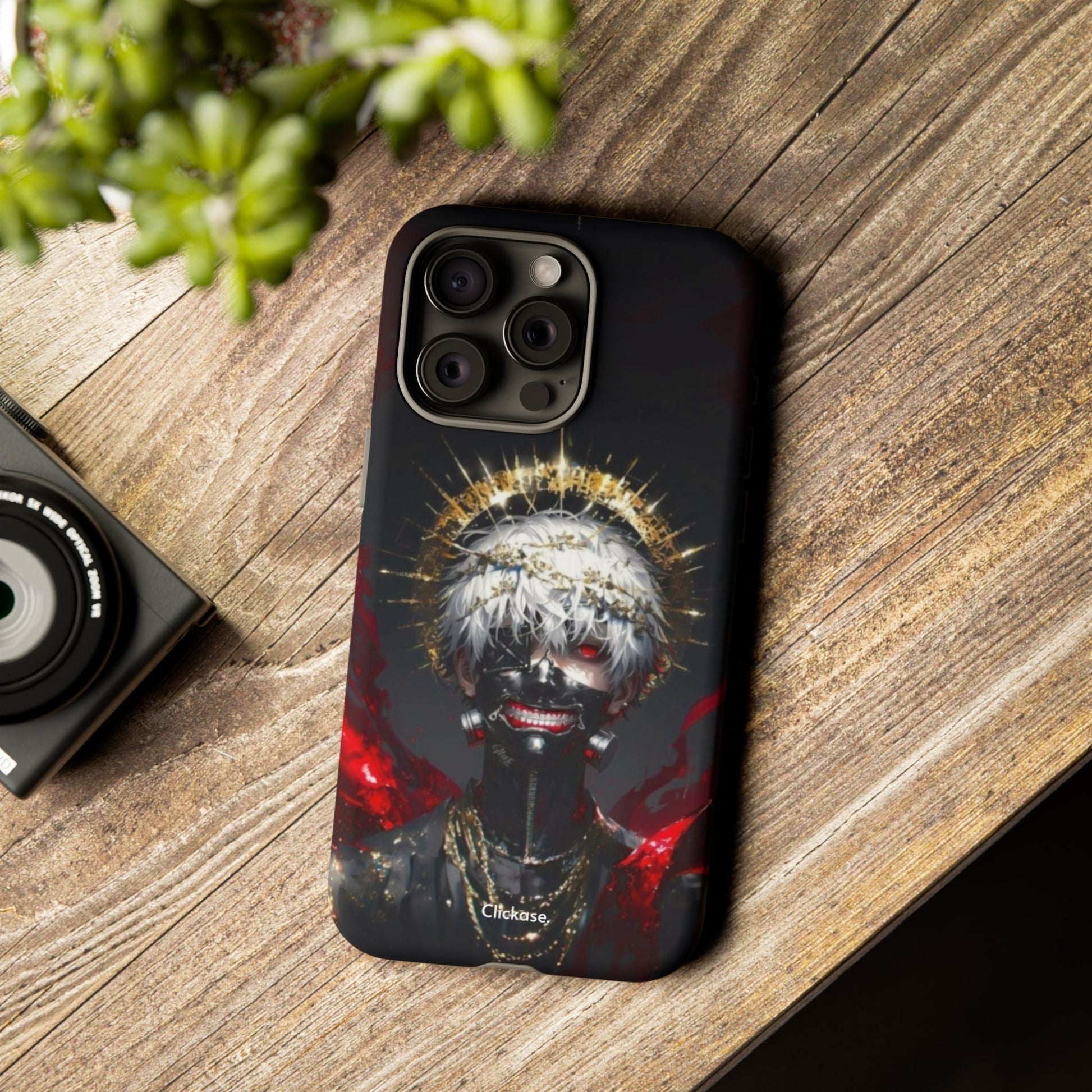 Ken Kaneki anime phone case with 3D wrap, shock-absorbing design, and UV protection for durable style and protection