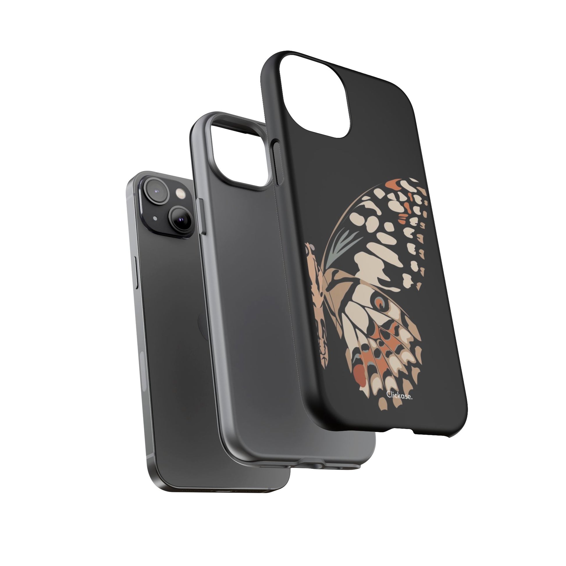 Butterfly Black Tough Phone Case by