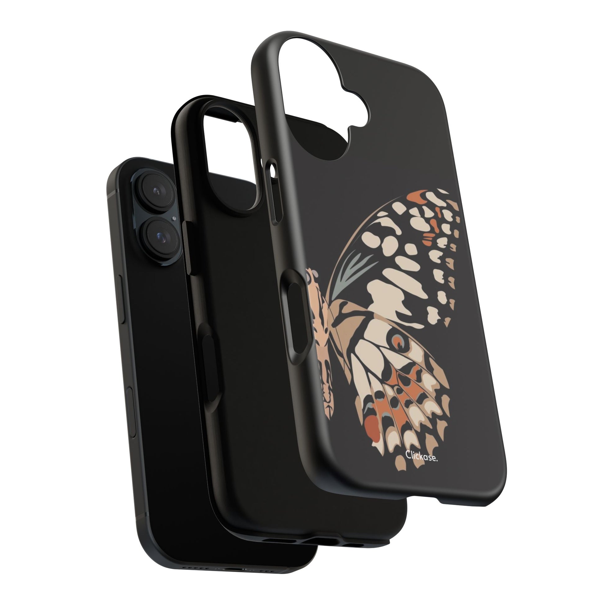 Butterfly Black Tough Phone Case by