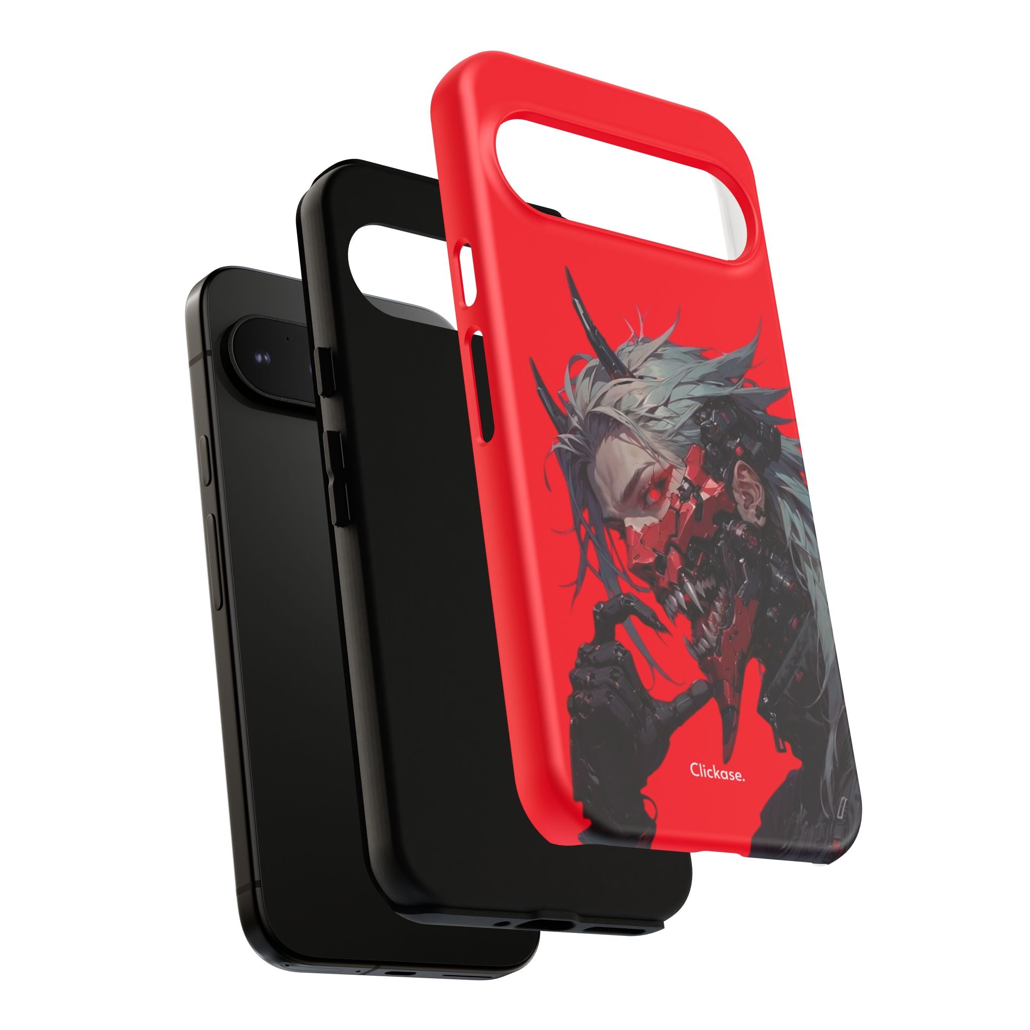 Demon Core Awakening – Futuristic Oni Cyborg Tough Phone Case by