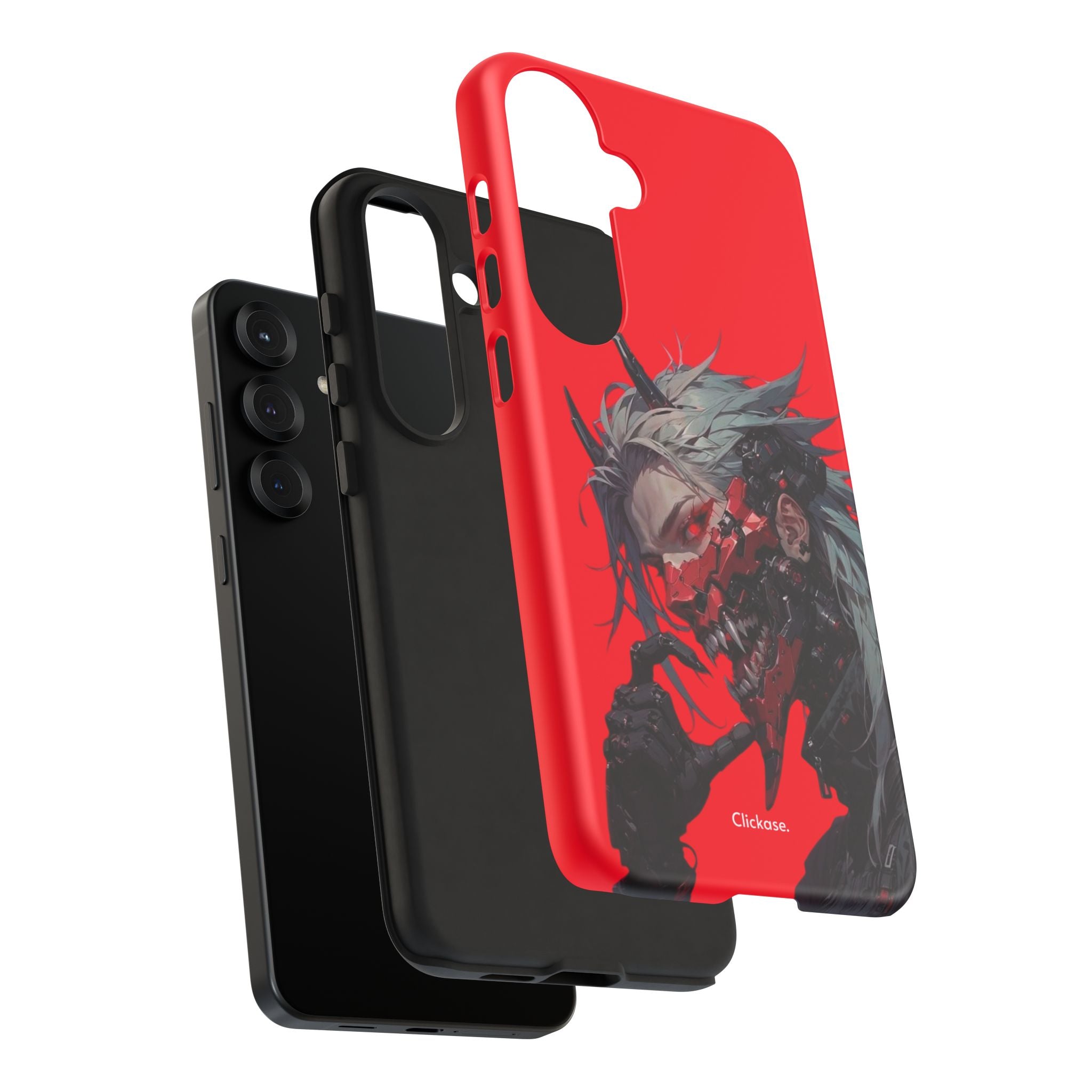Demon Core Awakening – Futuristic Oni Cyborg Tough Phone Case by