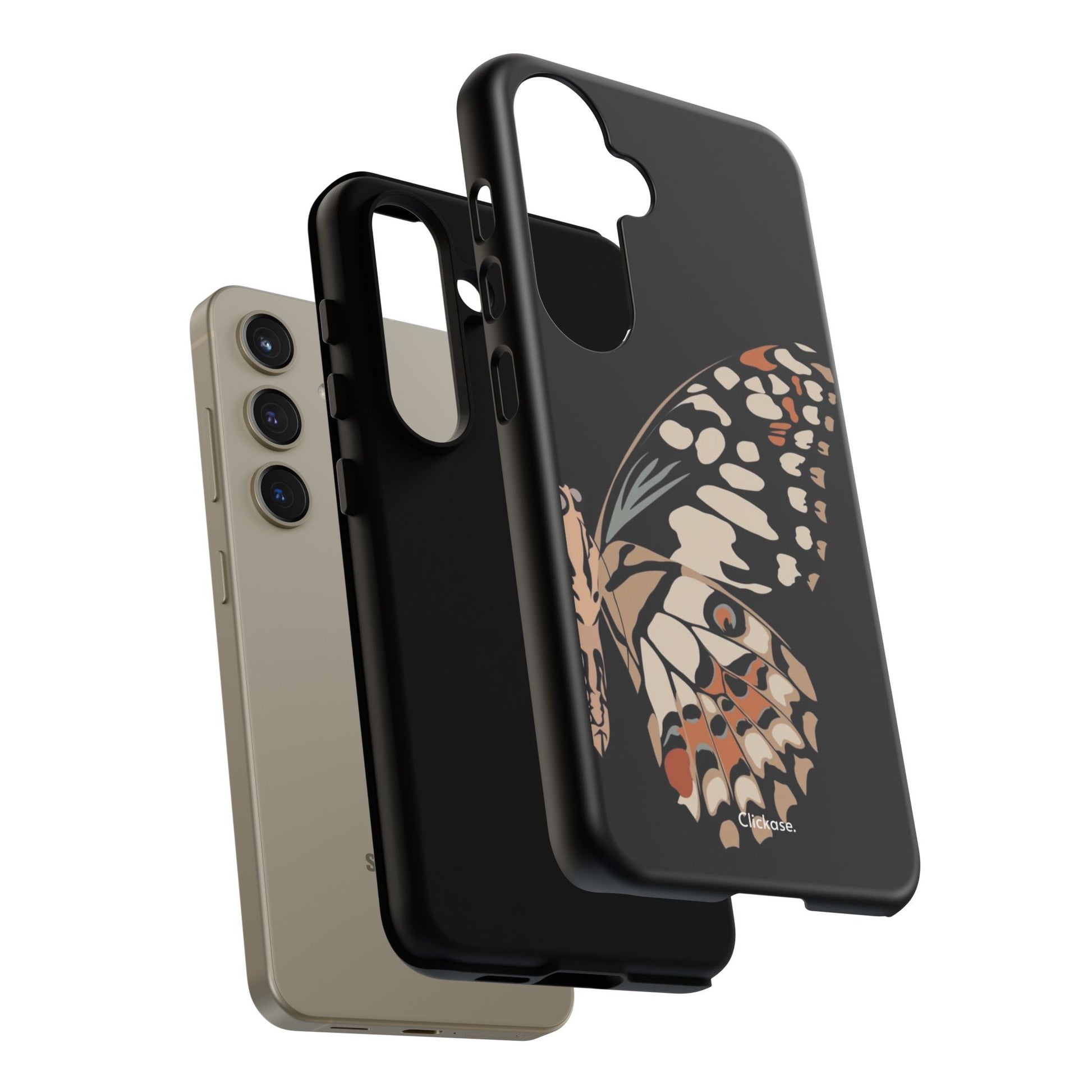 Butterfly Black Tough Phone Case by