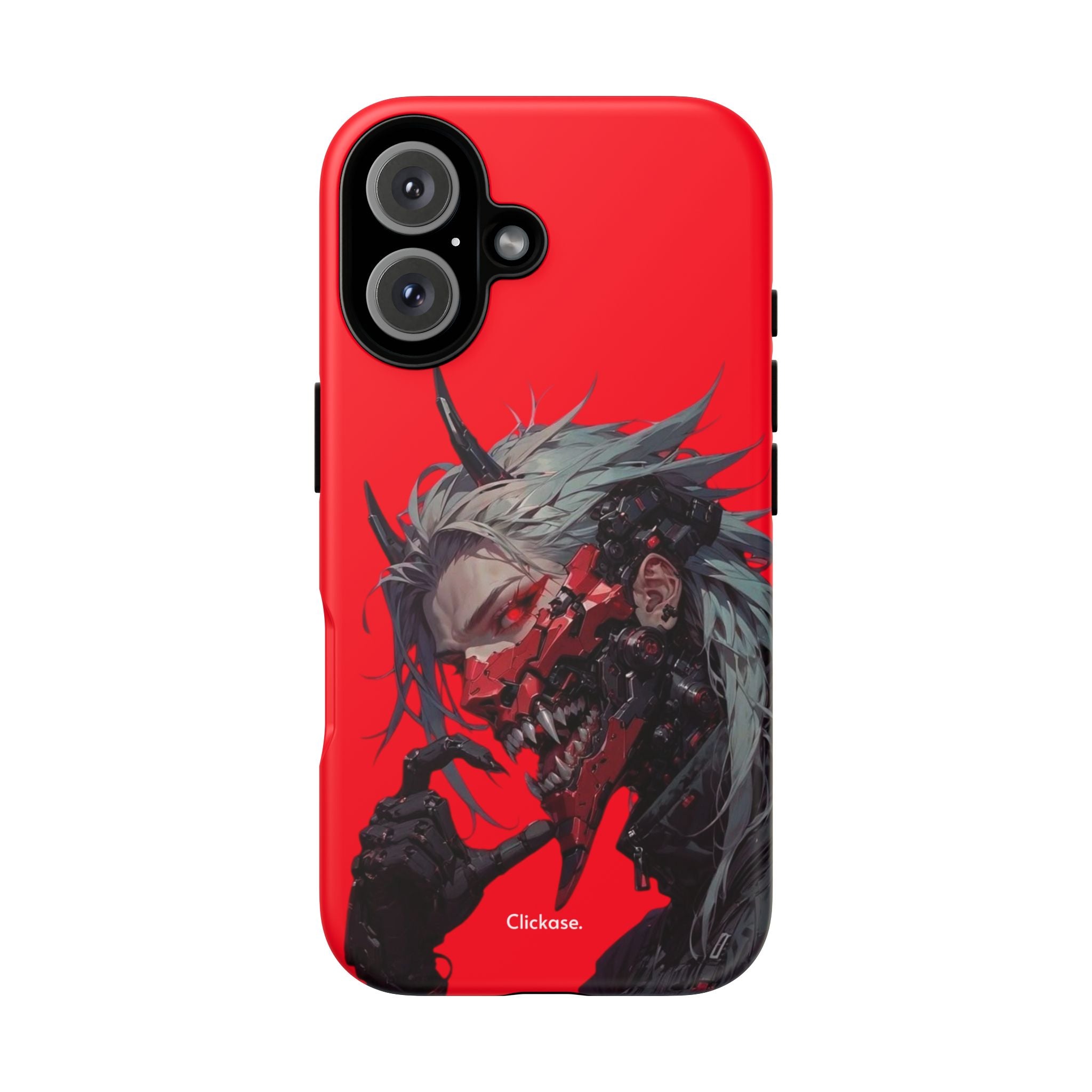 Demon Core Awakening – Futuristic Oni Cyborg Tough Phone Case by