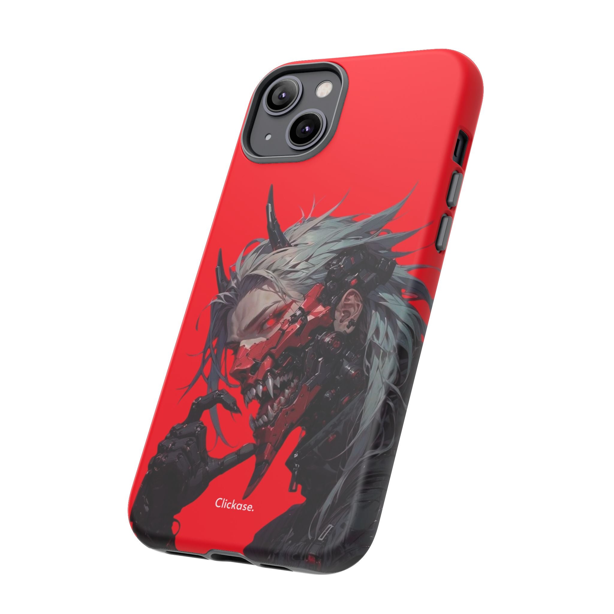 Demon Core Awakening – Futuristic Oni Cyborg Tough Phone Case by