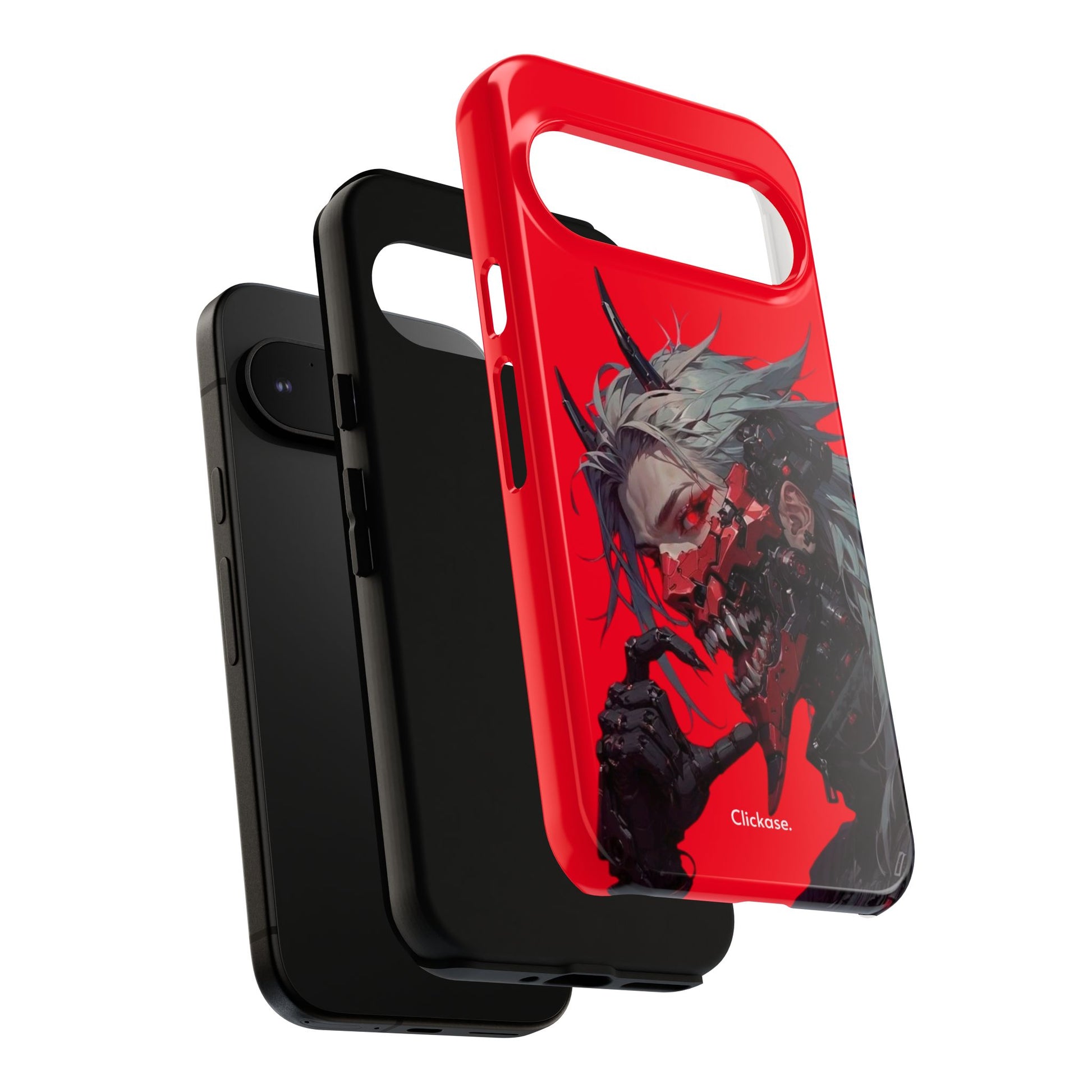 Demon Core Awakening – Futuristic Oni Cyborg Tough Phone Case by