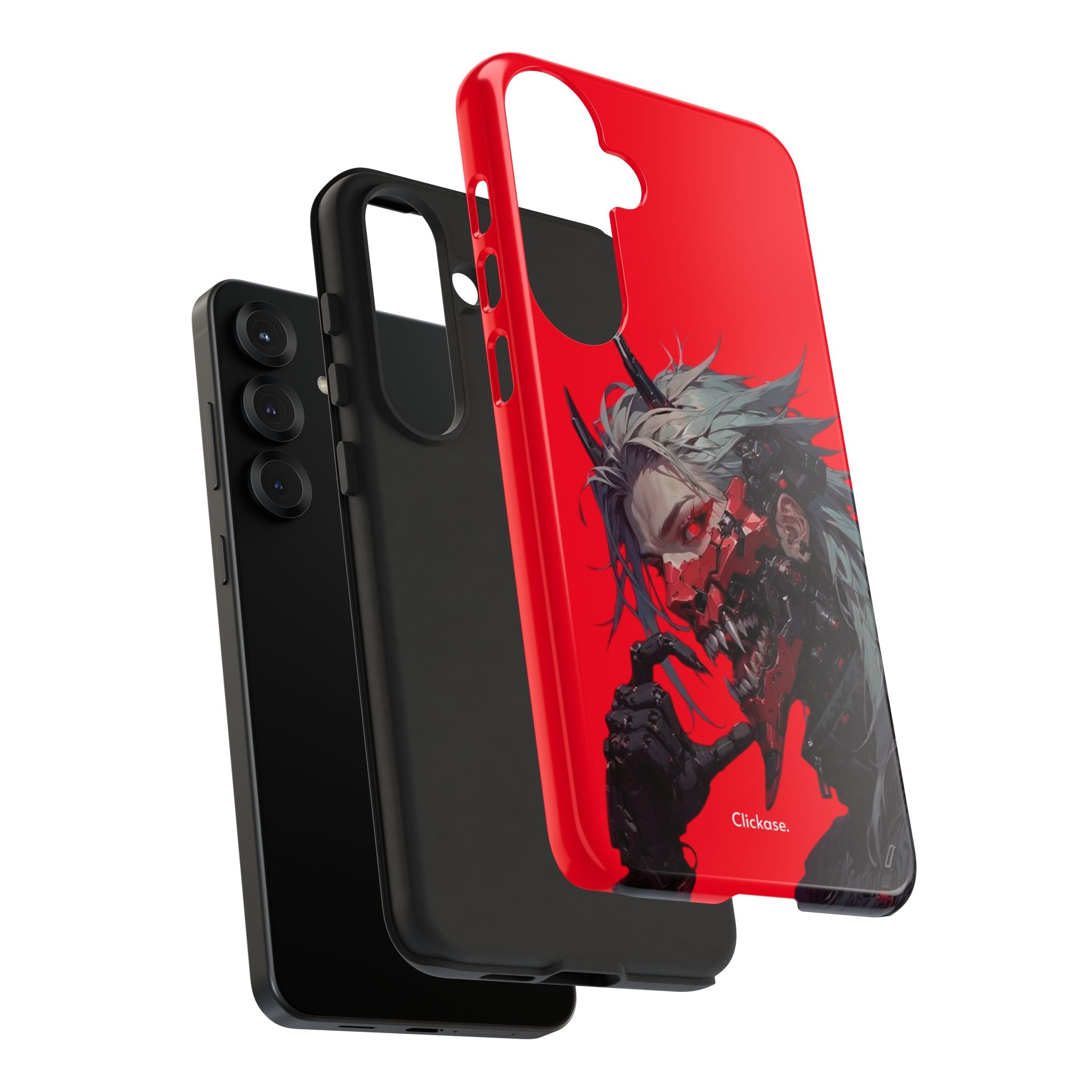 Demon Core Awakening – Futuristic Oni Cyborg Tough Phone Case by