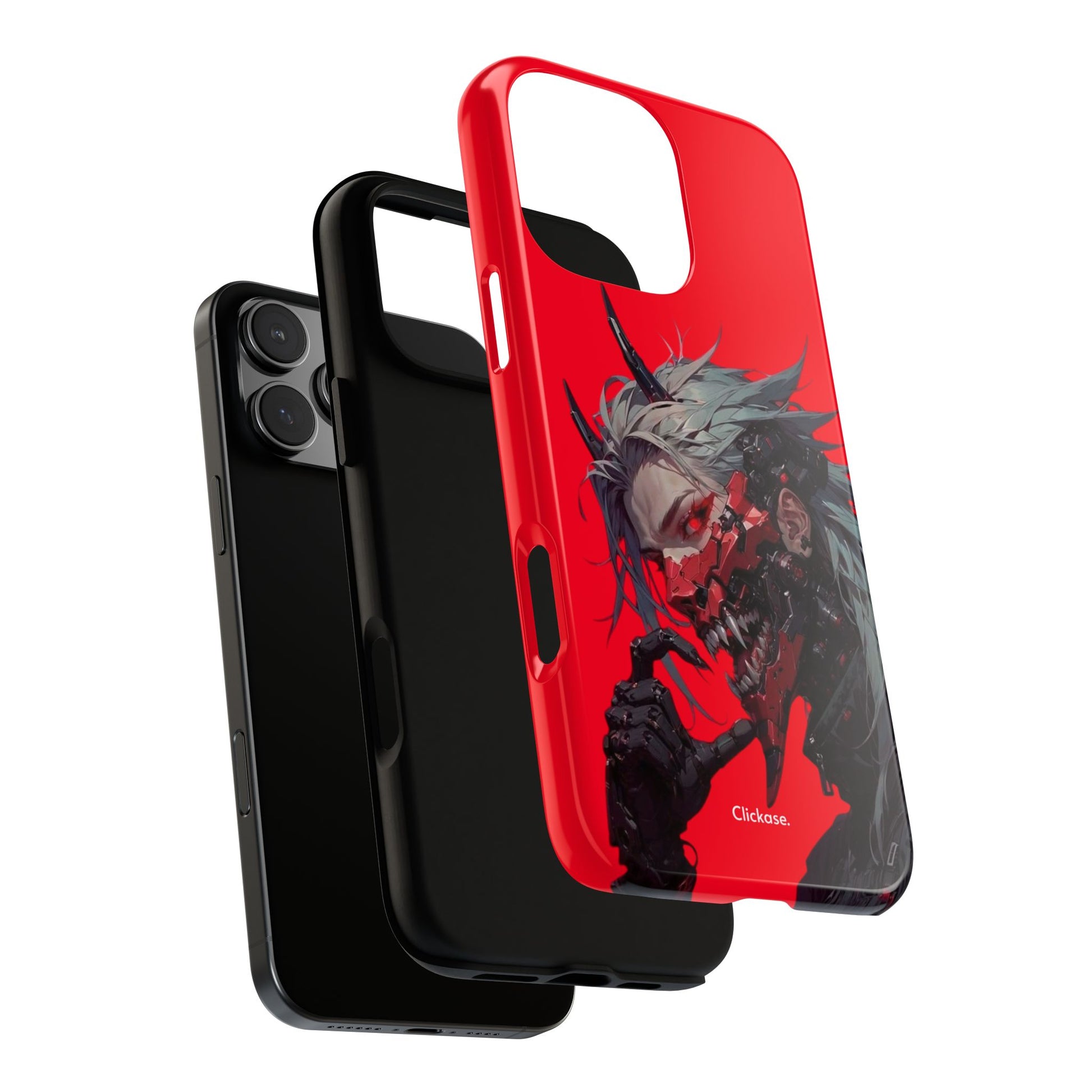 Demon Core Awakening – Futuristic Oni Cyborg Tough Phone Case by