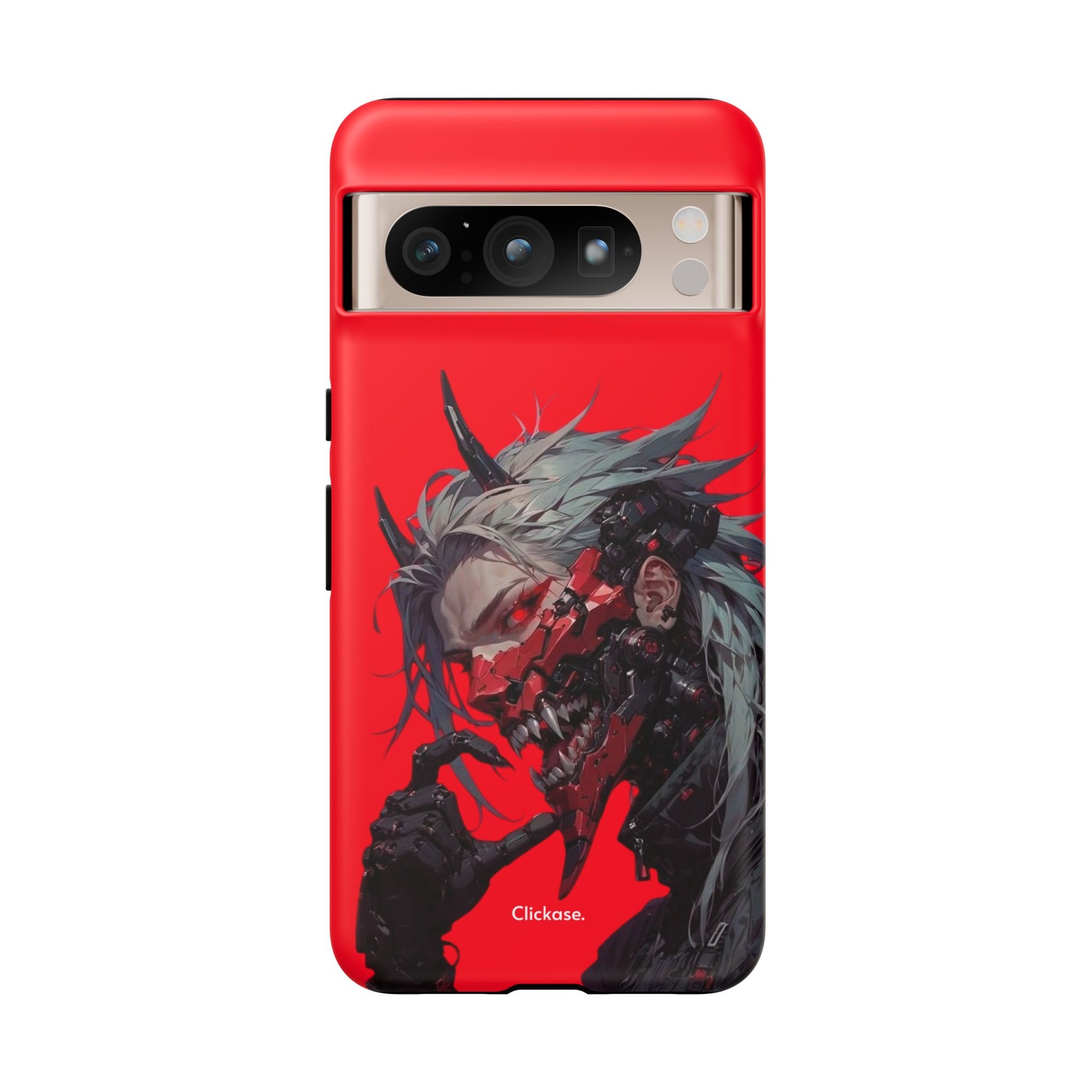Demon Core Awakening – Futuristic Oni Cyborg Tough Phone Case by