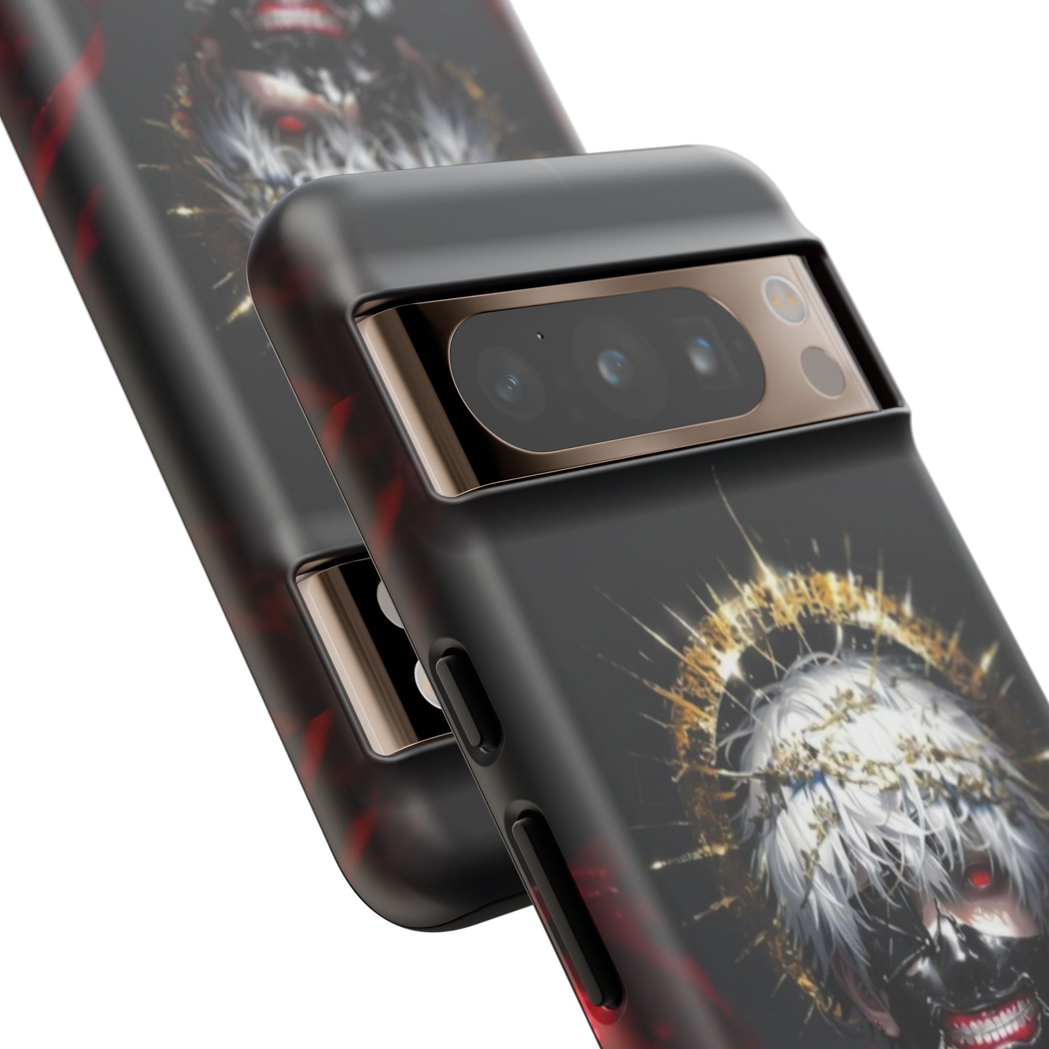 Ken Kaneki anime design durable shock-absorbing phone case with 3D wrap and UV protection