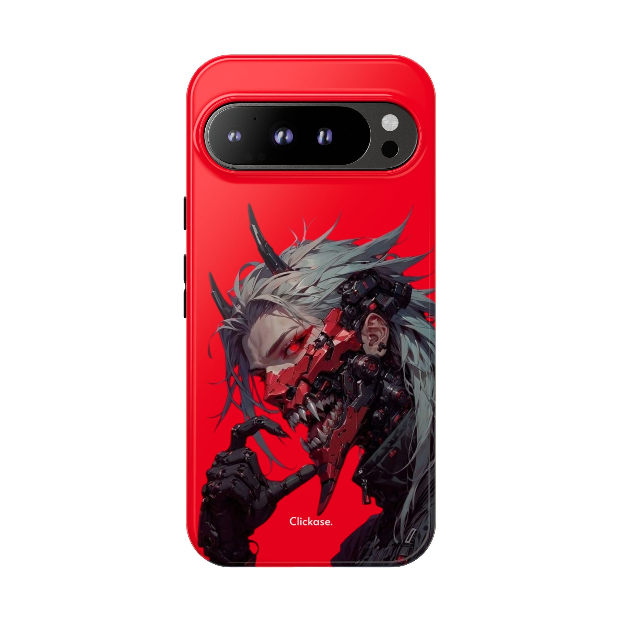 Demon Core Awakening – Futuristic Oni Cyborg Tough Phone Case by
