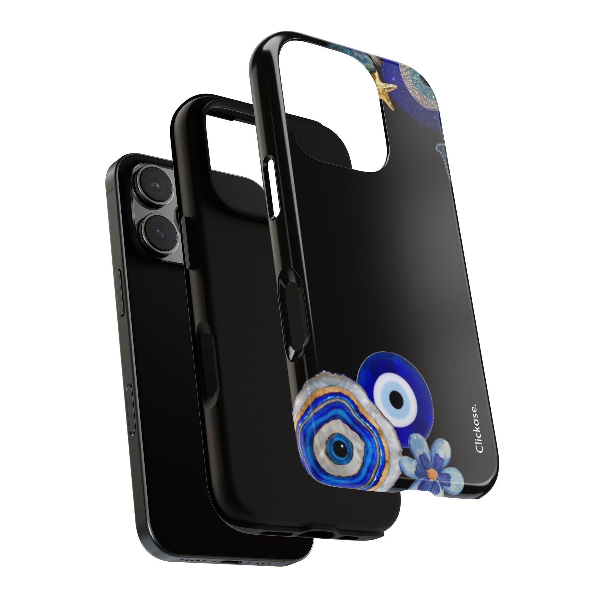 Evil Eye Protection – Blue Hamsa Charm Tough Phone Case by