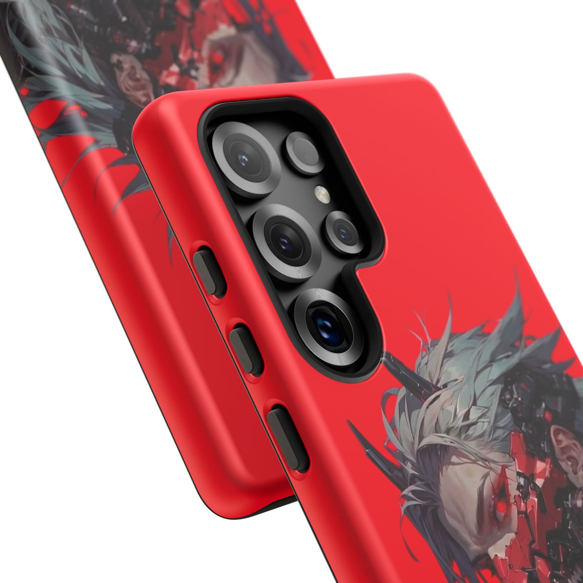Demon Core Awakening – Futuristic Oni Cyborg Tough Phone Case by