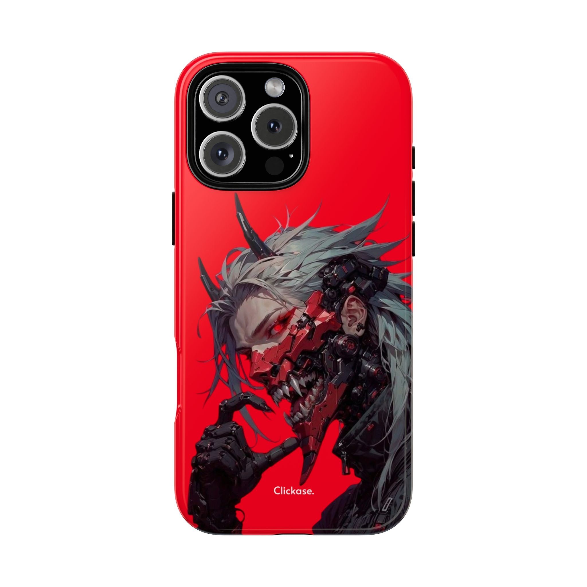 Demon Core Awakening – Futuristic Oni Cyborg Tough Phone Case by